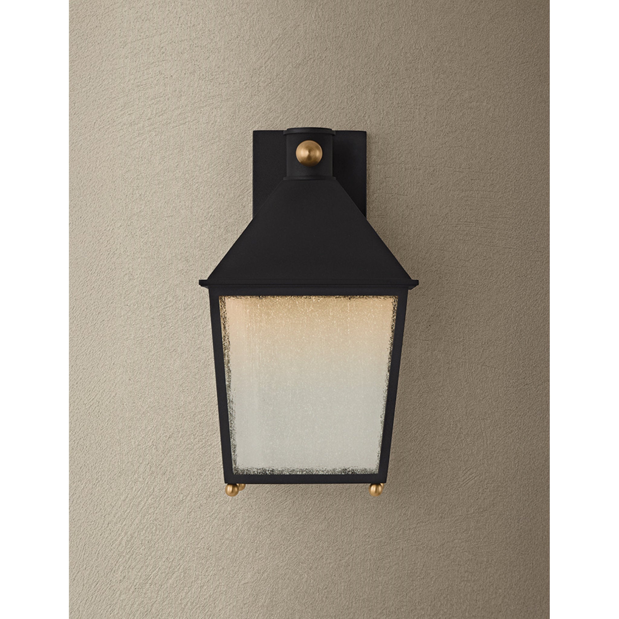 Gladden 1-Light Exterior Wall Sconce in Texture Black 8.75W x 15.5H