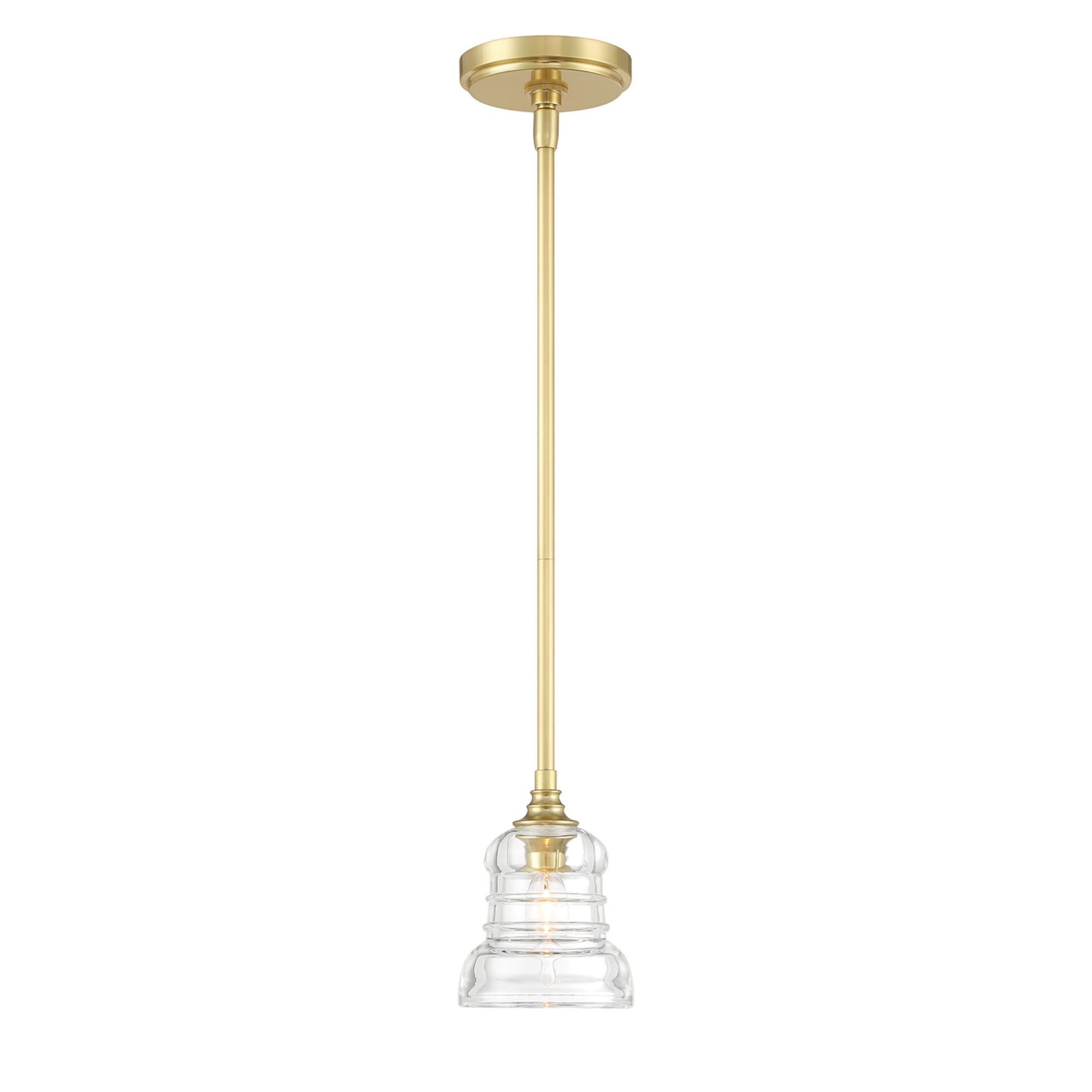 Gregory 5'' Aged Brass Pendant Gold 5"W x 6.5"H x 5"D