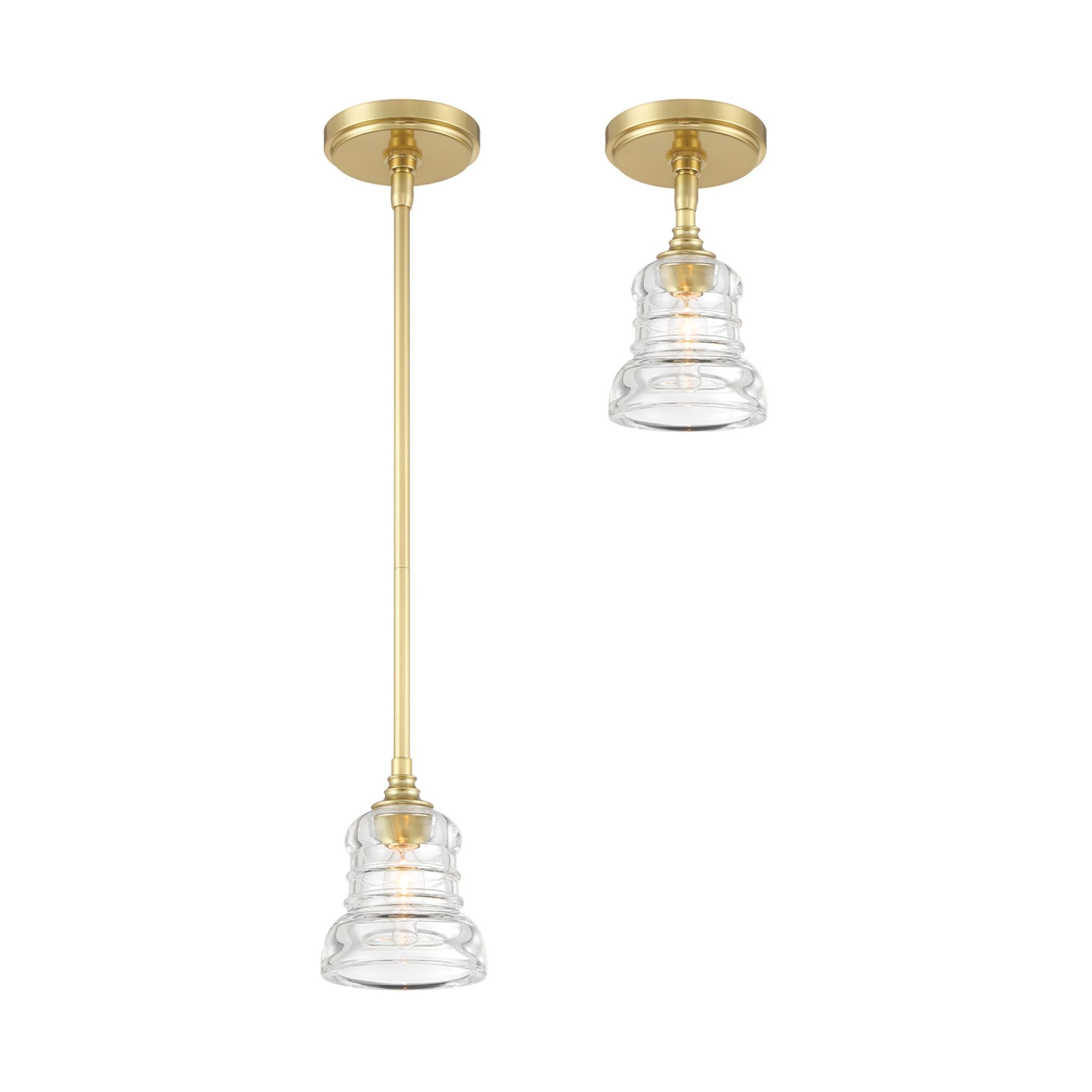 Gregory 5'' Aged Brass Pendant Gold 5"W x 6.5"H x 5"D