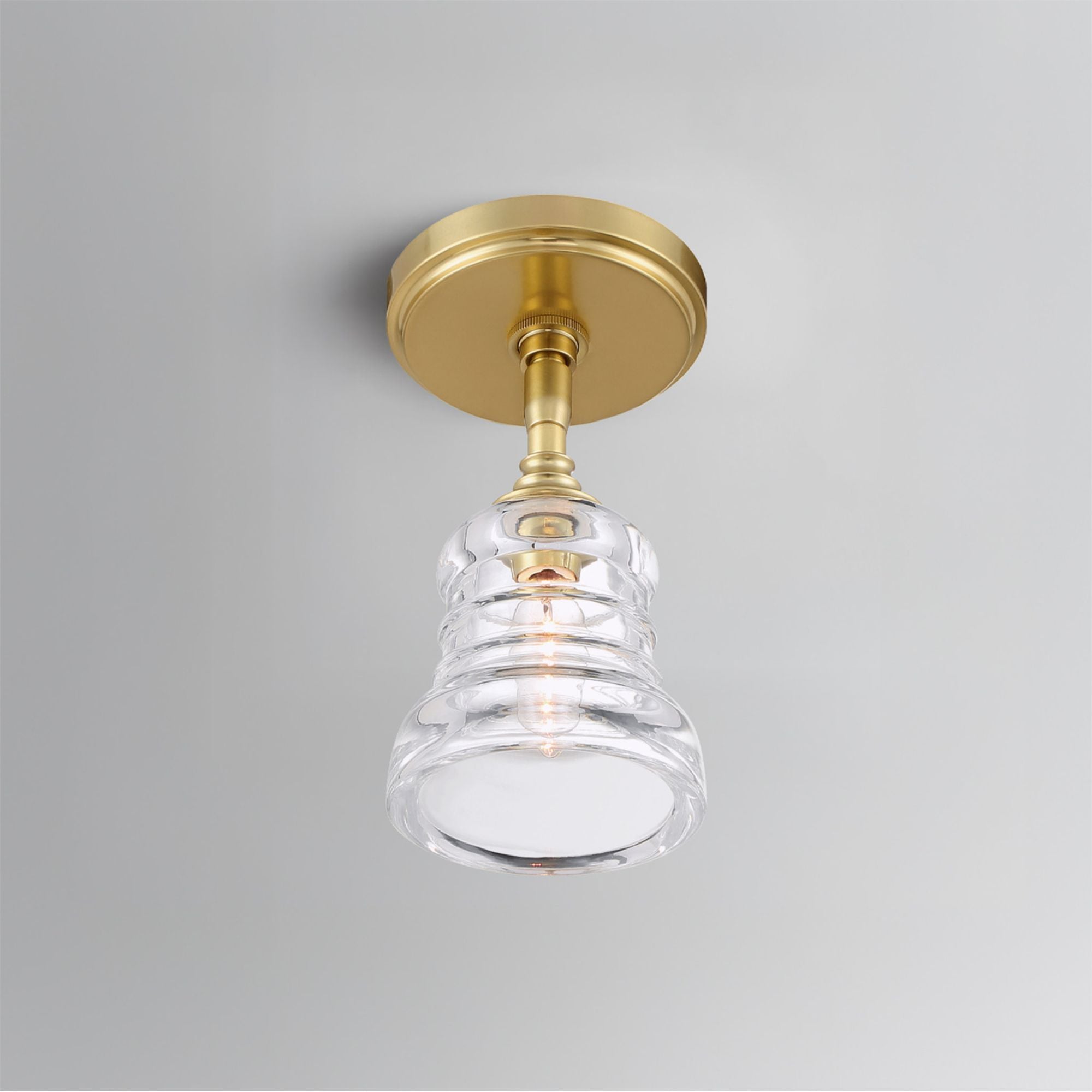 Gregory 5'' Aged Brass Semi Flush Mount Gold 5"W x 9.5"H x 5"D