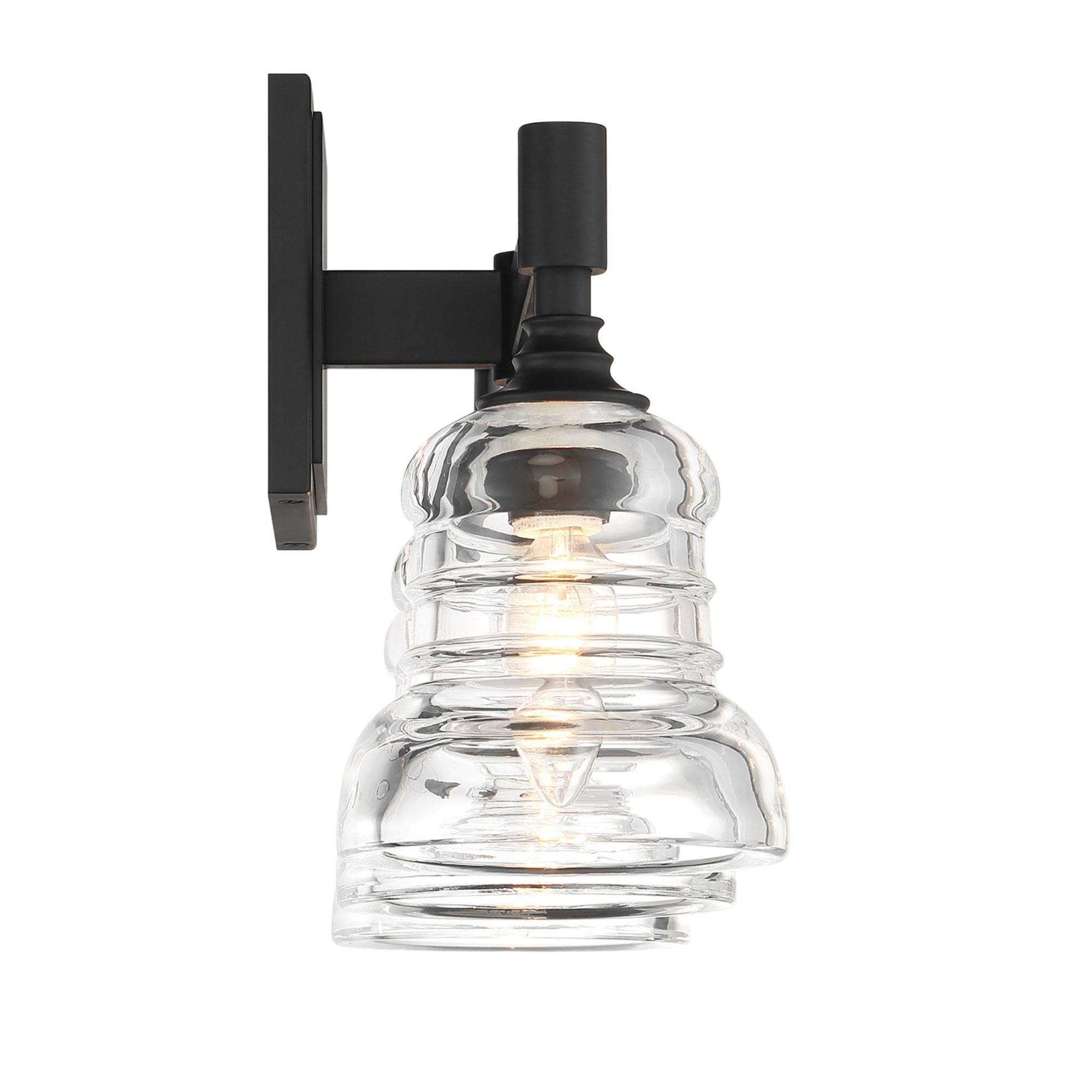 Gregory 3 Light Matte Black Bathroom Vanity Clear Glass 23.75"W x 9.75"H x 5.75"D