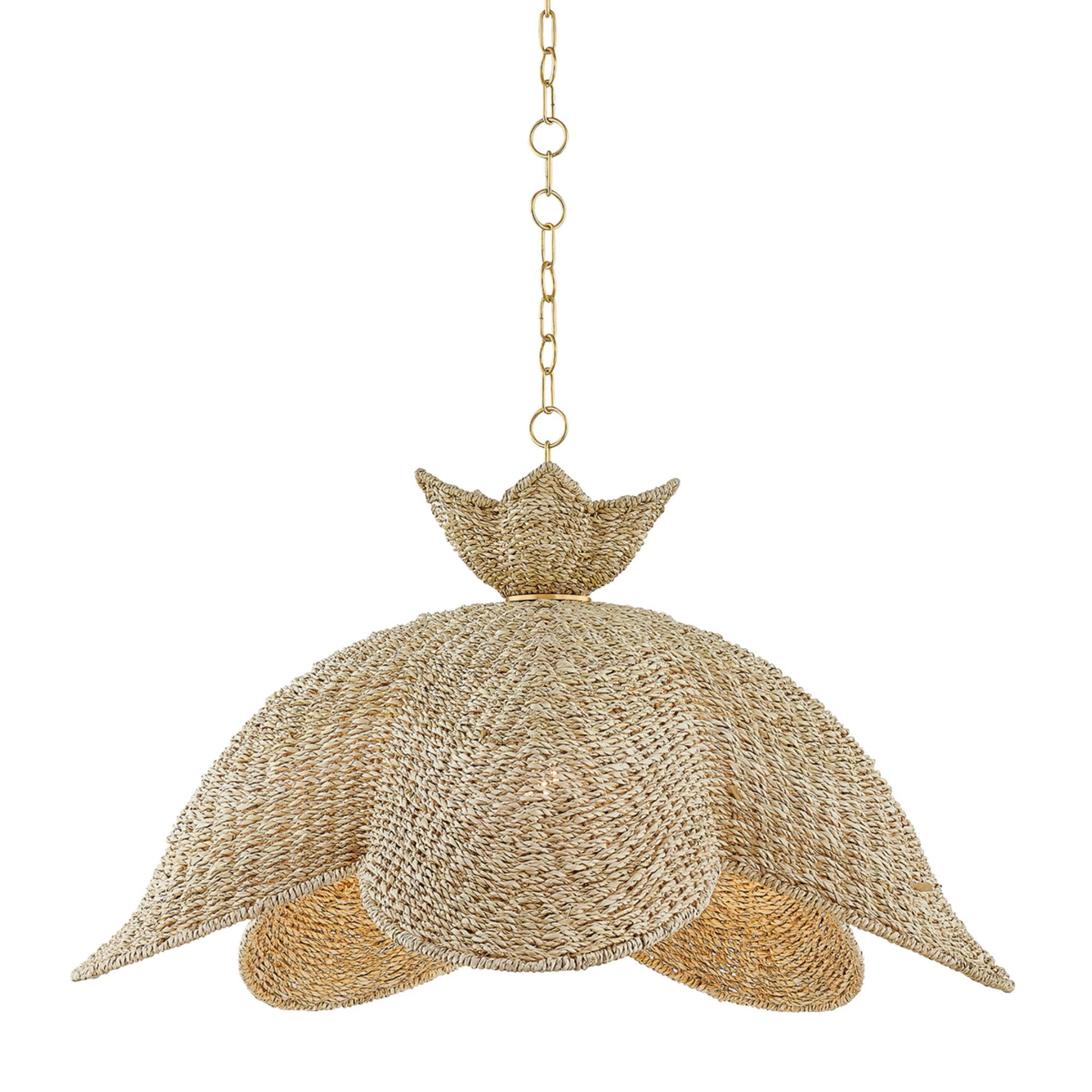 Solie 1-Light Pendant in Aged Brass 34W x 18.75H