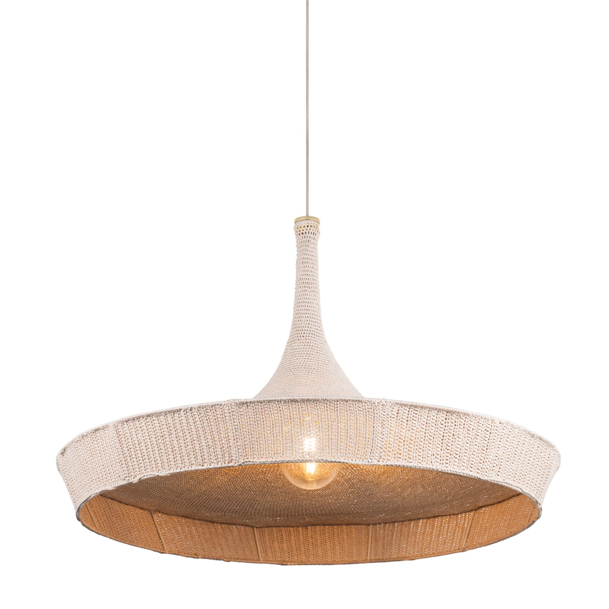 Isola 1-Light Pendant in Aged Brass 38W x 24.25H