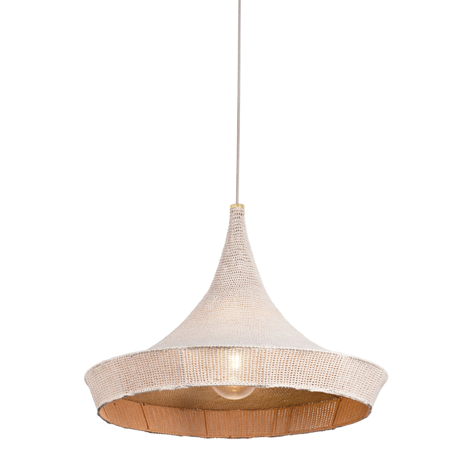 Isola 1-Light Pendant in Aged Brass 27.5W x 19.5H