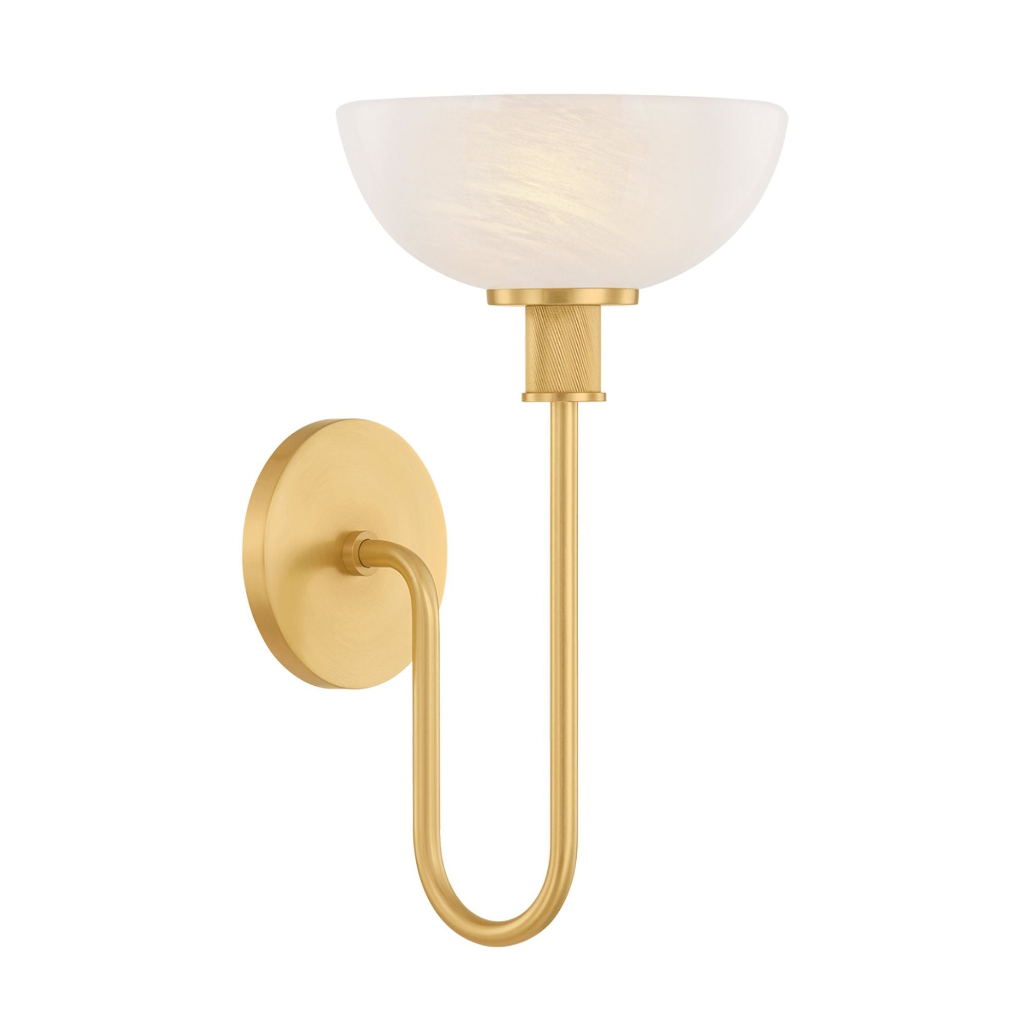 Aster 1-Light Wall Sconce in Aged Brass 7.75W x 14.5H