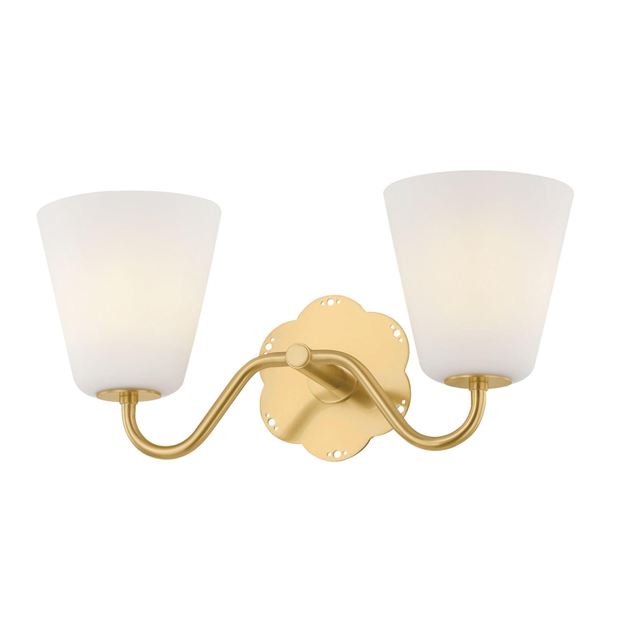Leonella 2-Light Bath and Vanity in Aged Brass 18W x 8.5H