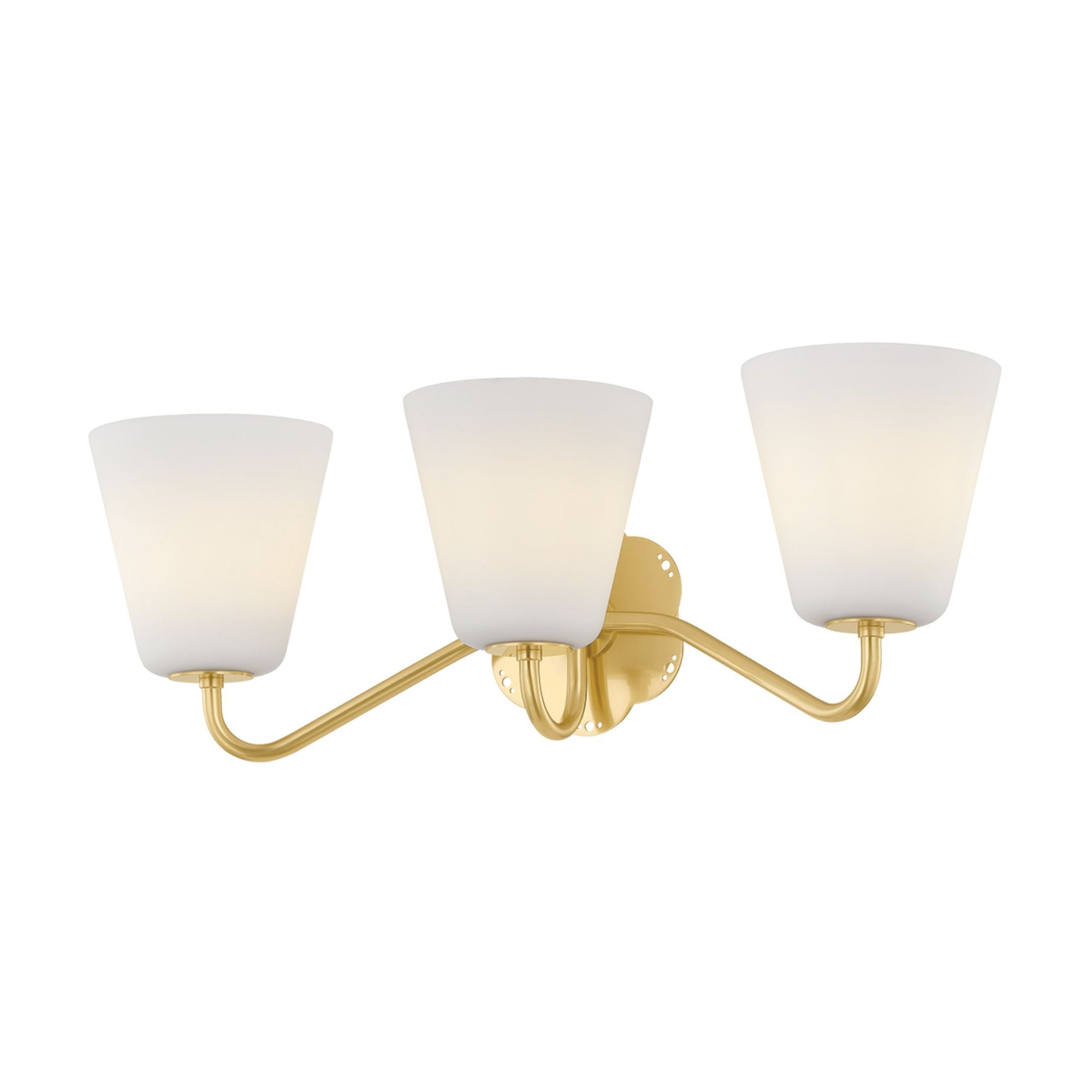 Leonella 3-Light Bath and Vanity in Aged Brass 24W x 8.5H