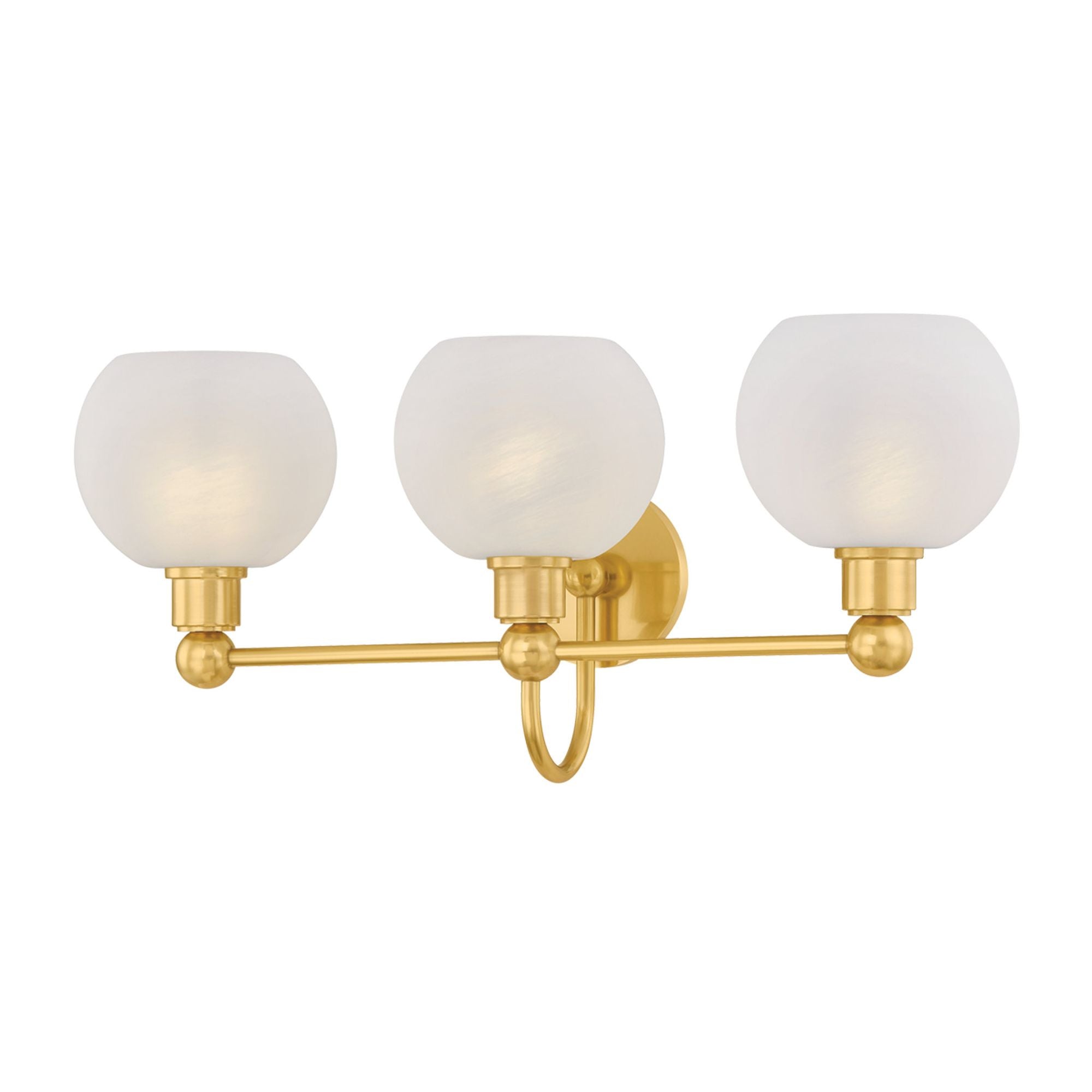 Jerica 3-Light Bath and Vanity in Aged Brass 24.5W x 10.75H