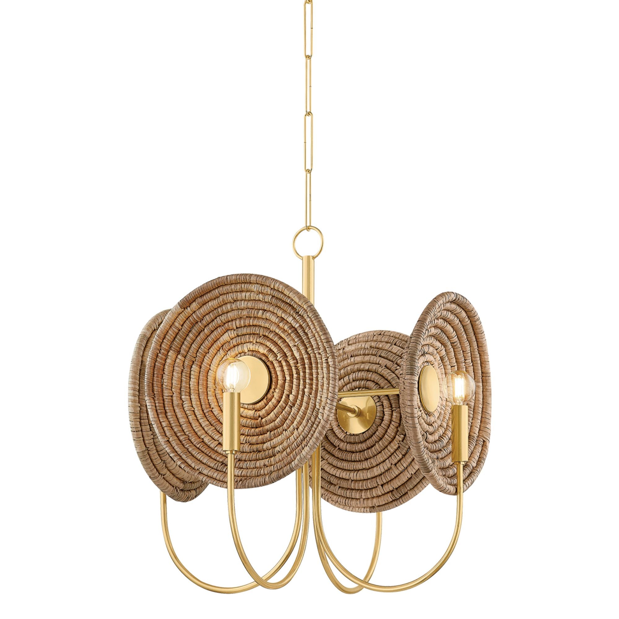 Ashby 4-Light Chandelier in Aged Brass 22W x 22H