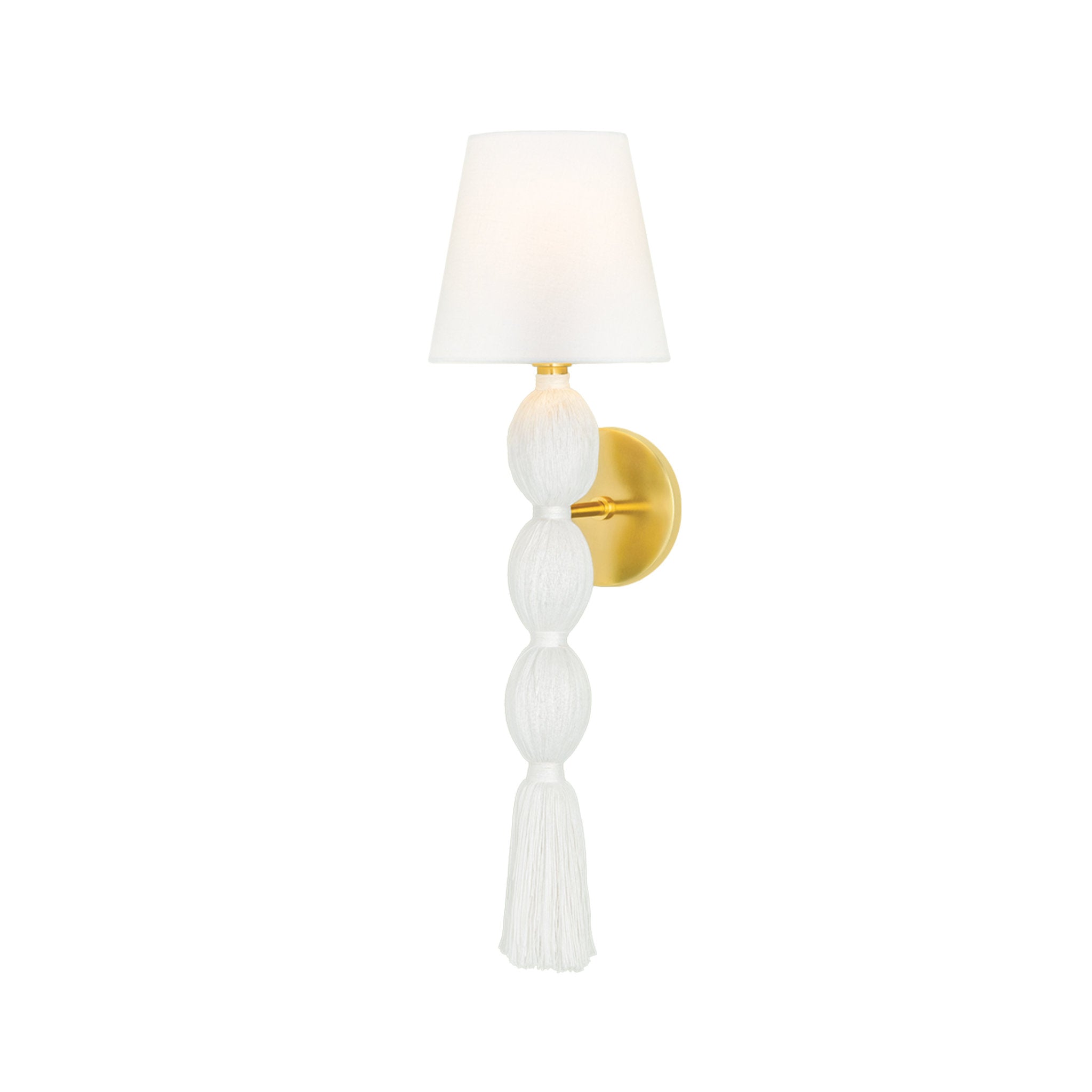 Indra 1-Light Wall Sconce in Aged Brass 7W x 24.75H
