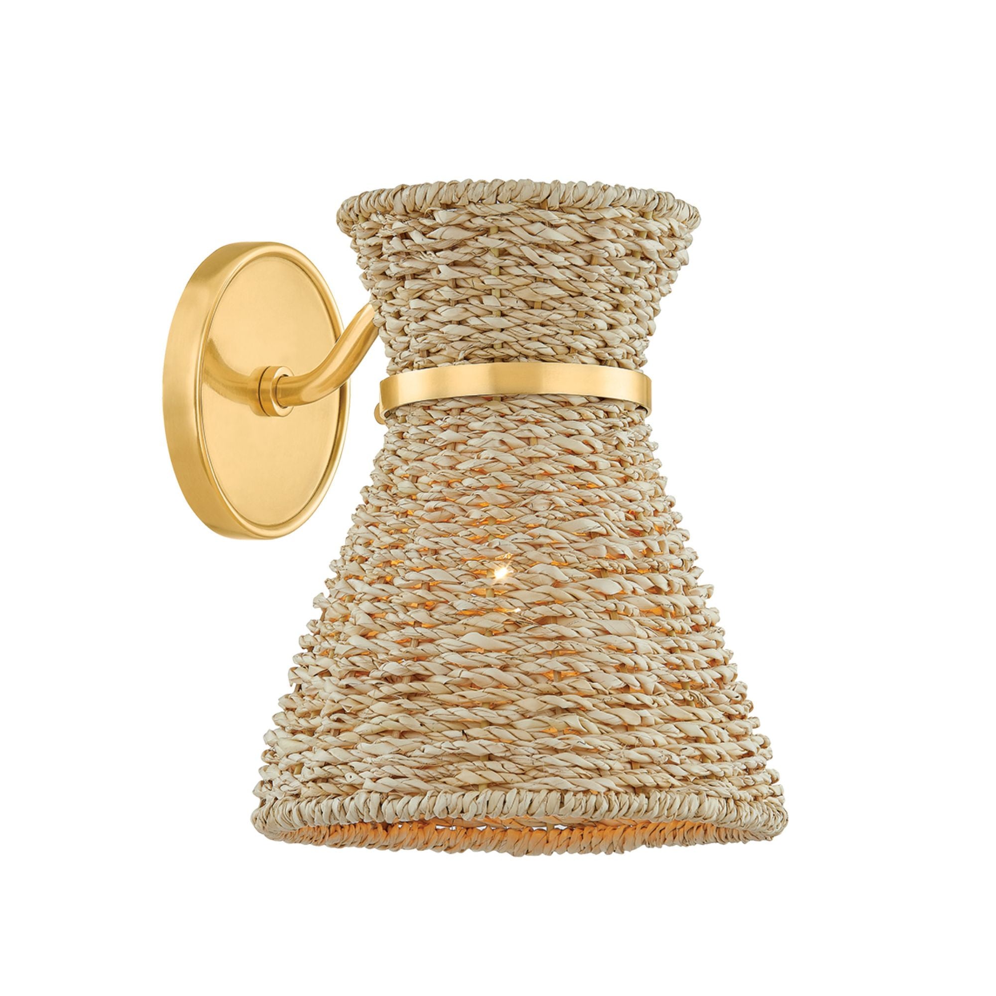 Jamie 1-Light Wall Sconce in Aged Brass 7.75W x 9.5H