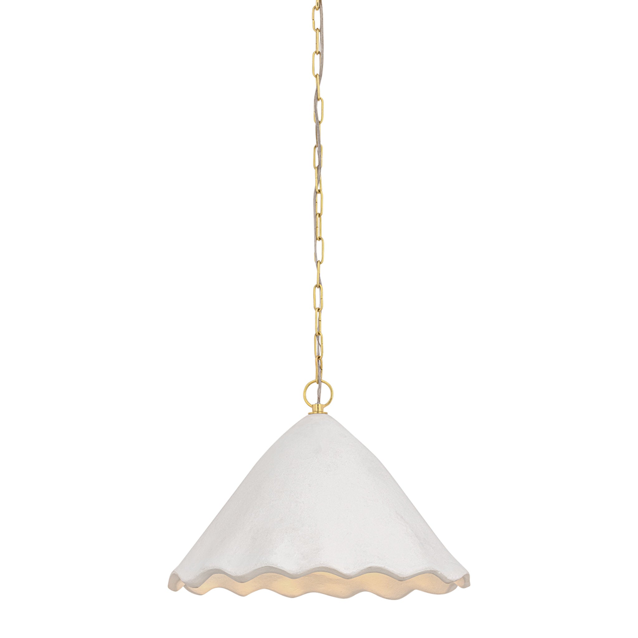 Lulu 1-Light Pendant in Aged Brass 19.25W x 14.5H