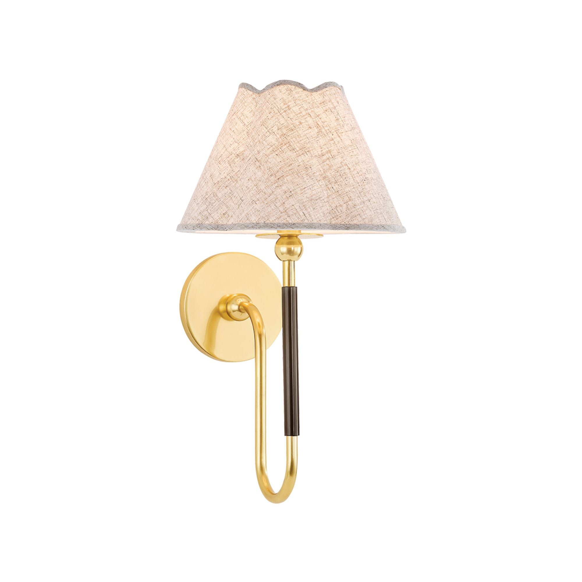 Janie 1-Light Wall Sconce in Aged Brass by Mandy Cheng 9.5W x 17.25H