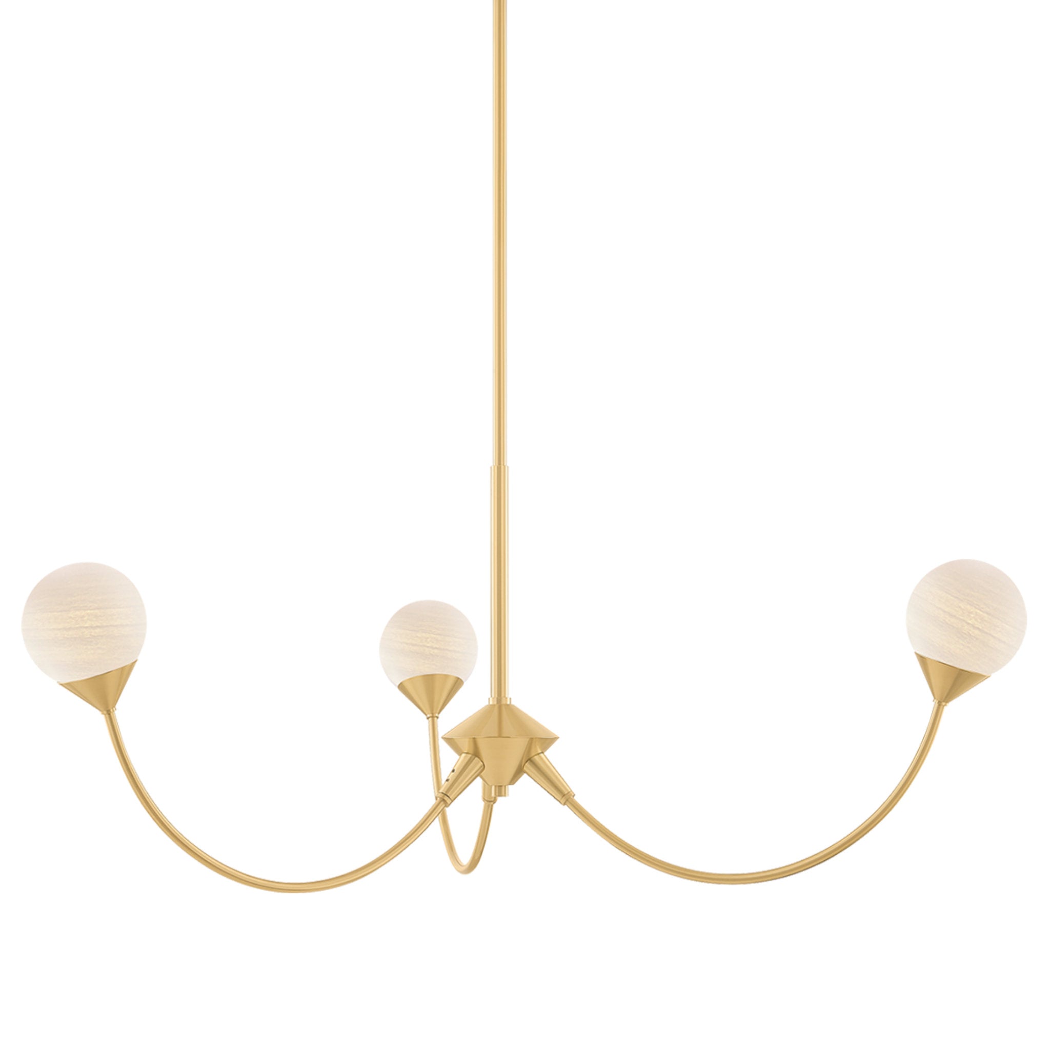 Natasha 3-Light Chandelier in Aged Brass 36W x 14.25H