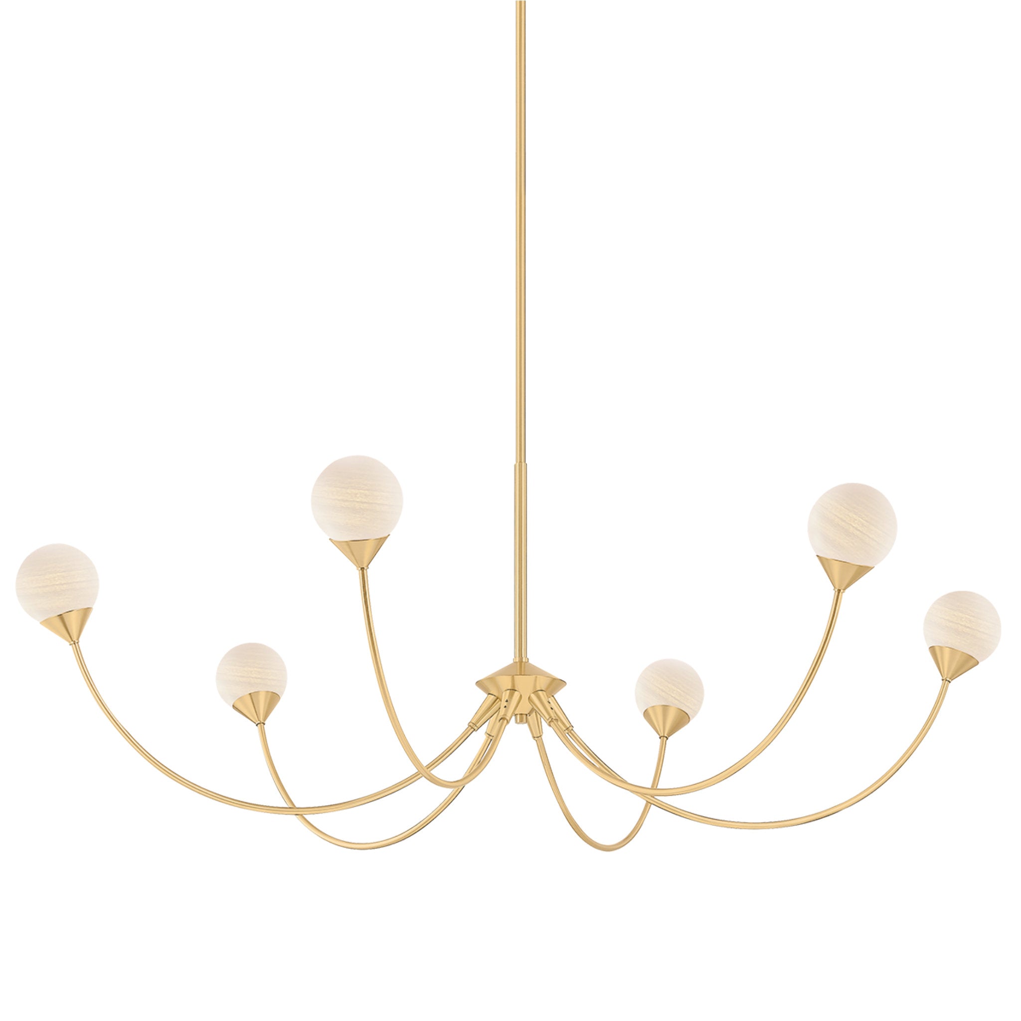 Natasha 6-Light Chandelier in Aged Brass 48W x 18H