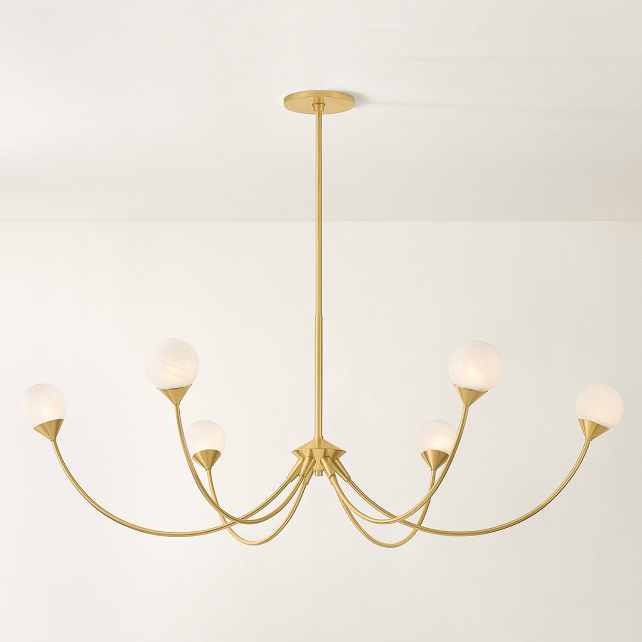 Natasha 6-Light Chandelier in Aged Brass 48W x 18H