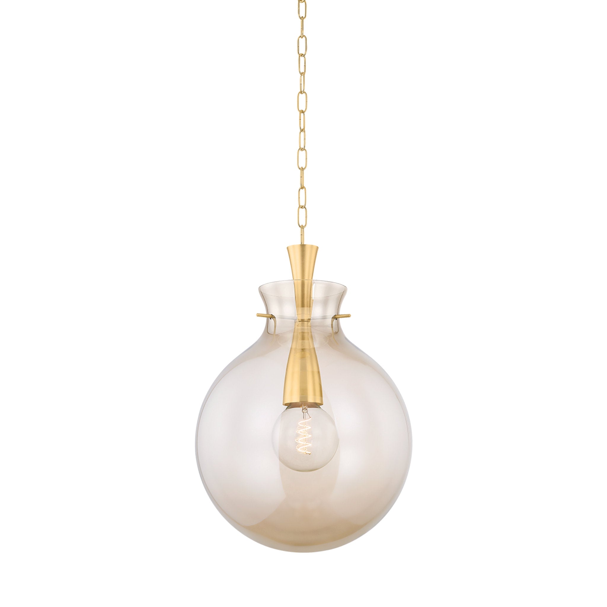 Benita 1-Light Pendant in Aged Brass 15.75W x 22.5H