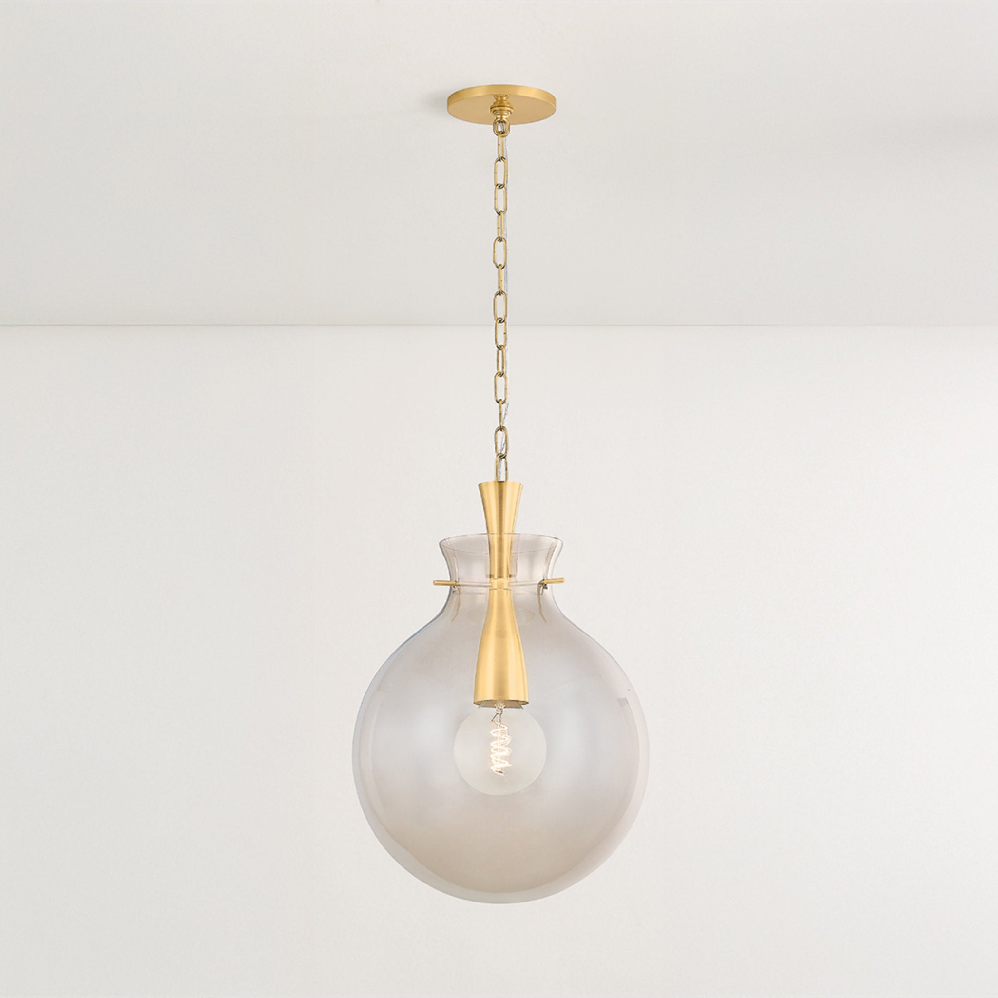 Benita 1-Light Pendant in Aged Brass 15.75W x 22.5H