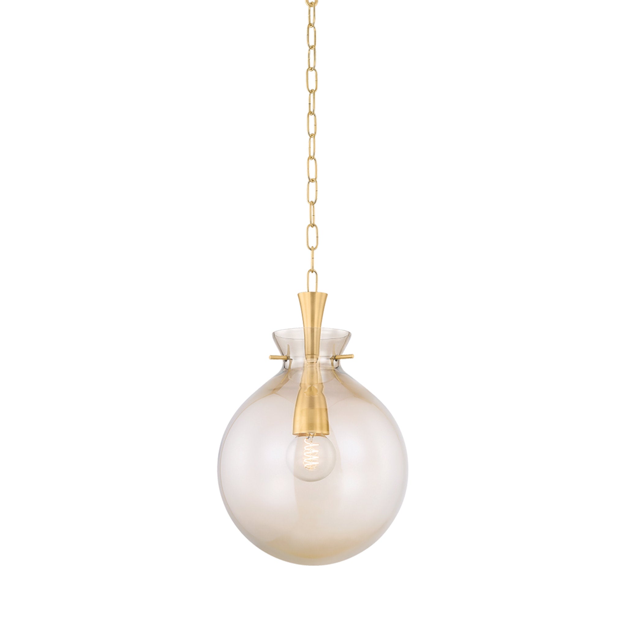 Benita 1-Light Pendant in Aged Brass 12W x 17H