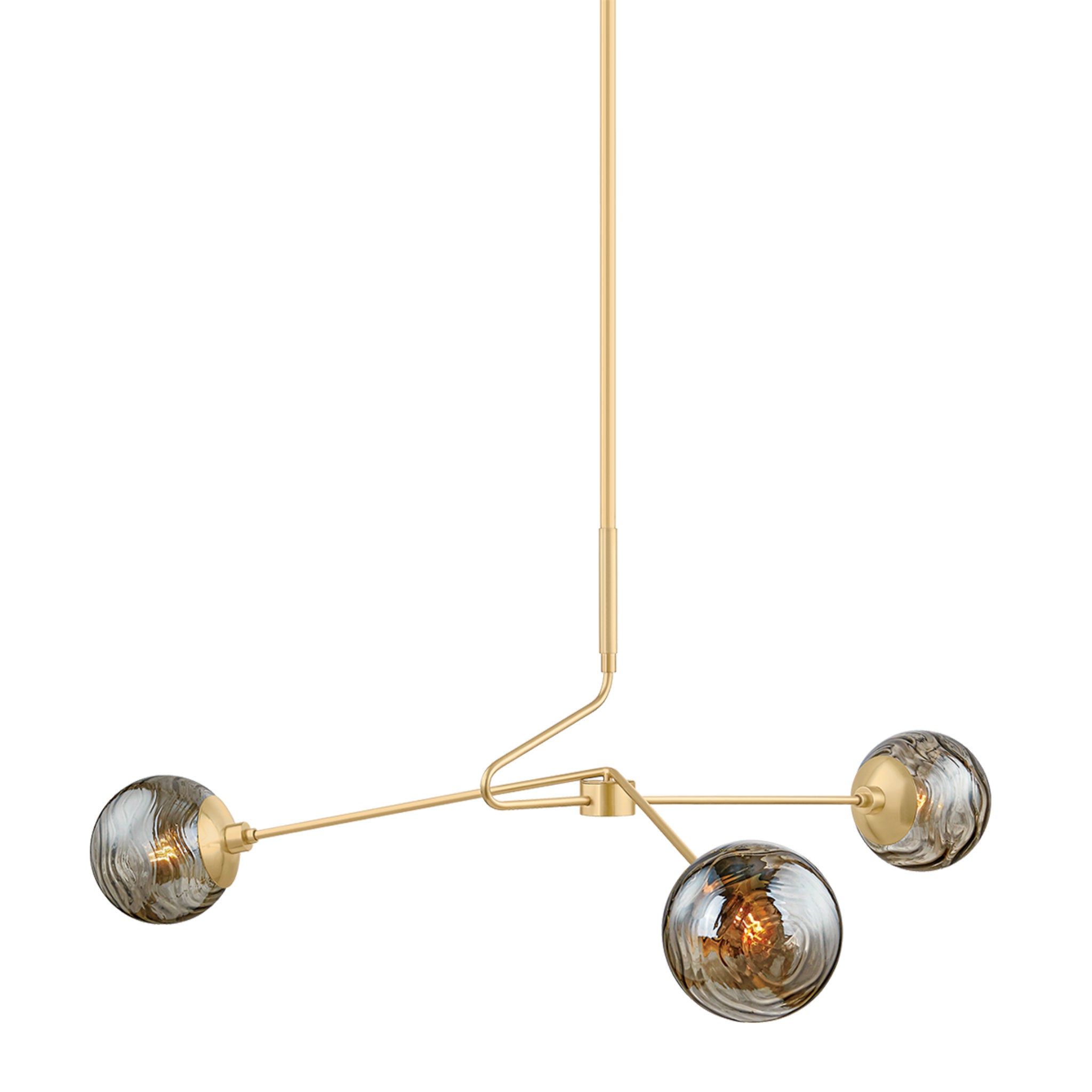 Nyla 3-Light Chandelier in Aged Brass 45.5W x 17.25H