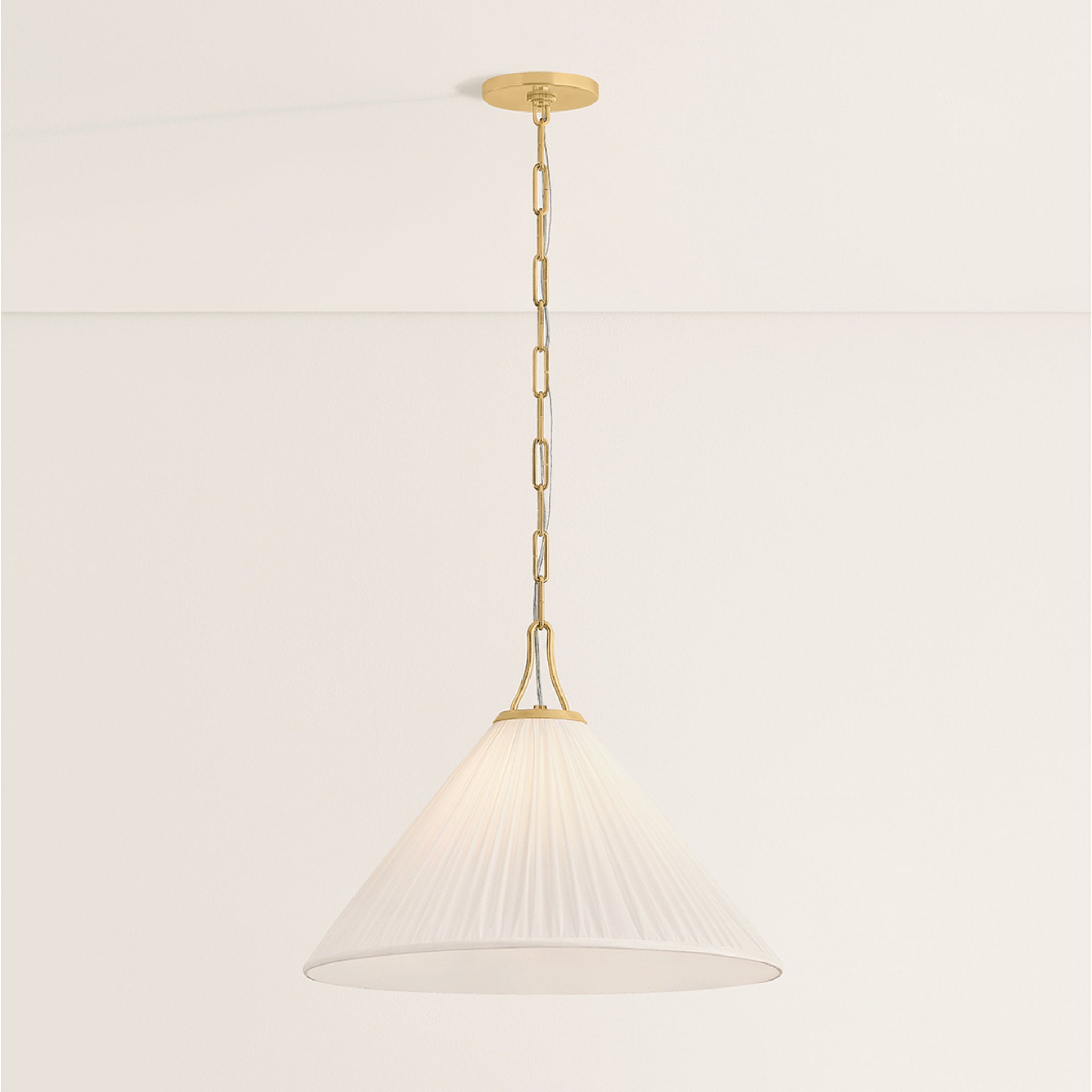 Merida 1-Light Pendant in Aged Brass 22W x 16.5H