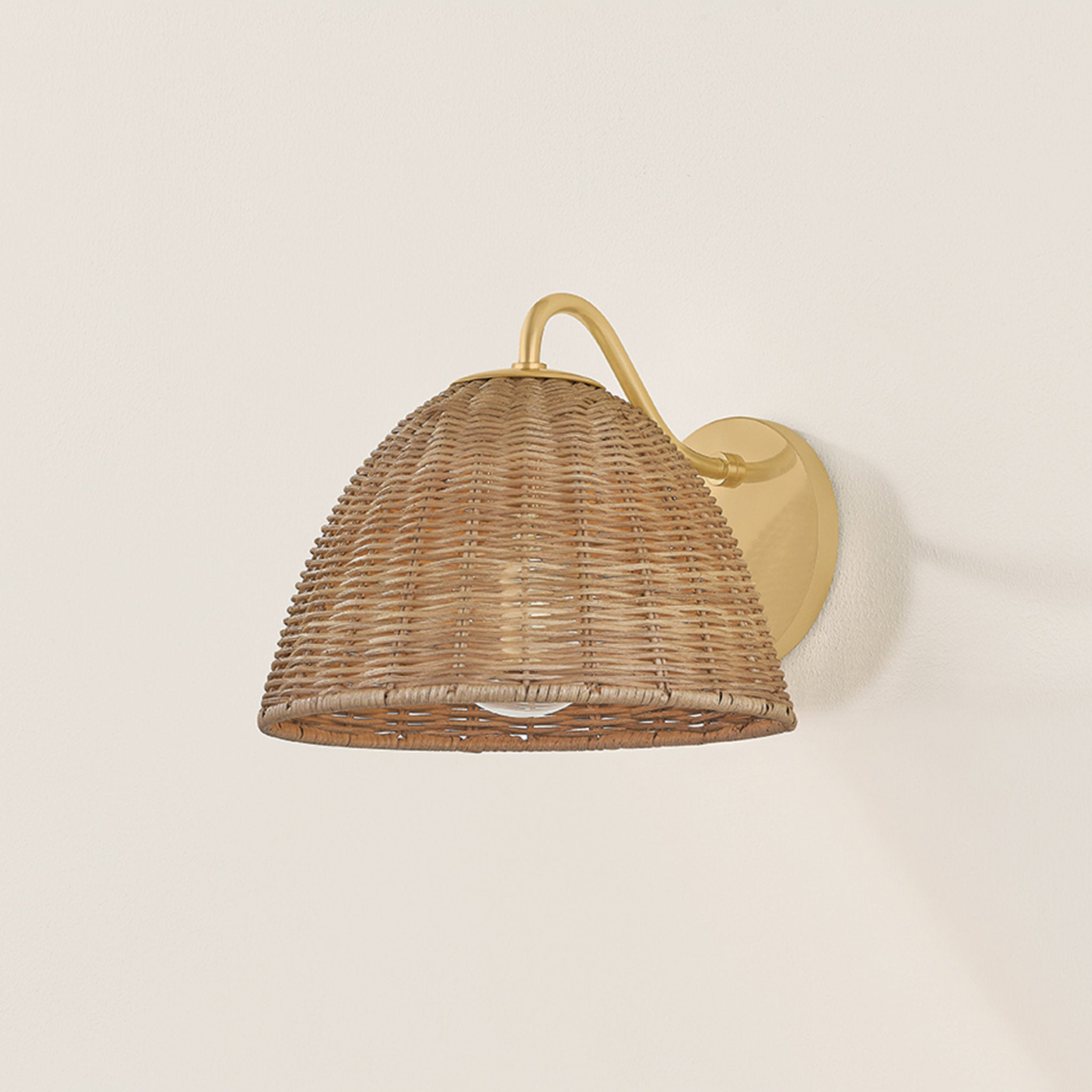 Katniss 1-Light Wall Sconce in Aged Brass 9.5W x 8H