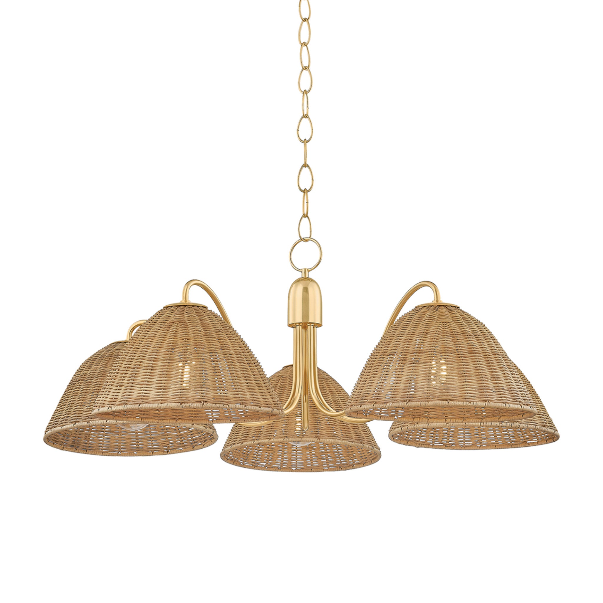 Katniss 5-Light Chandelier in Aged Brass 38.5W x 13.5H