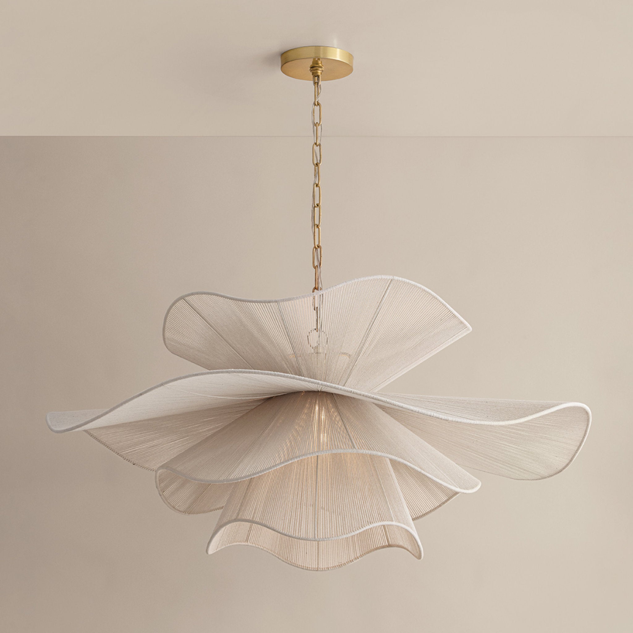 Amanda 1-Light Chandelier in Aged Brass 44W x 18.5H
