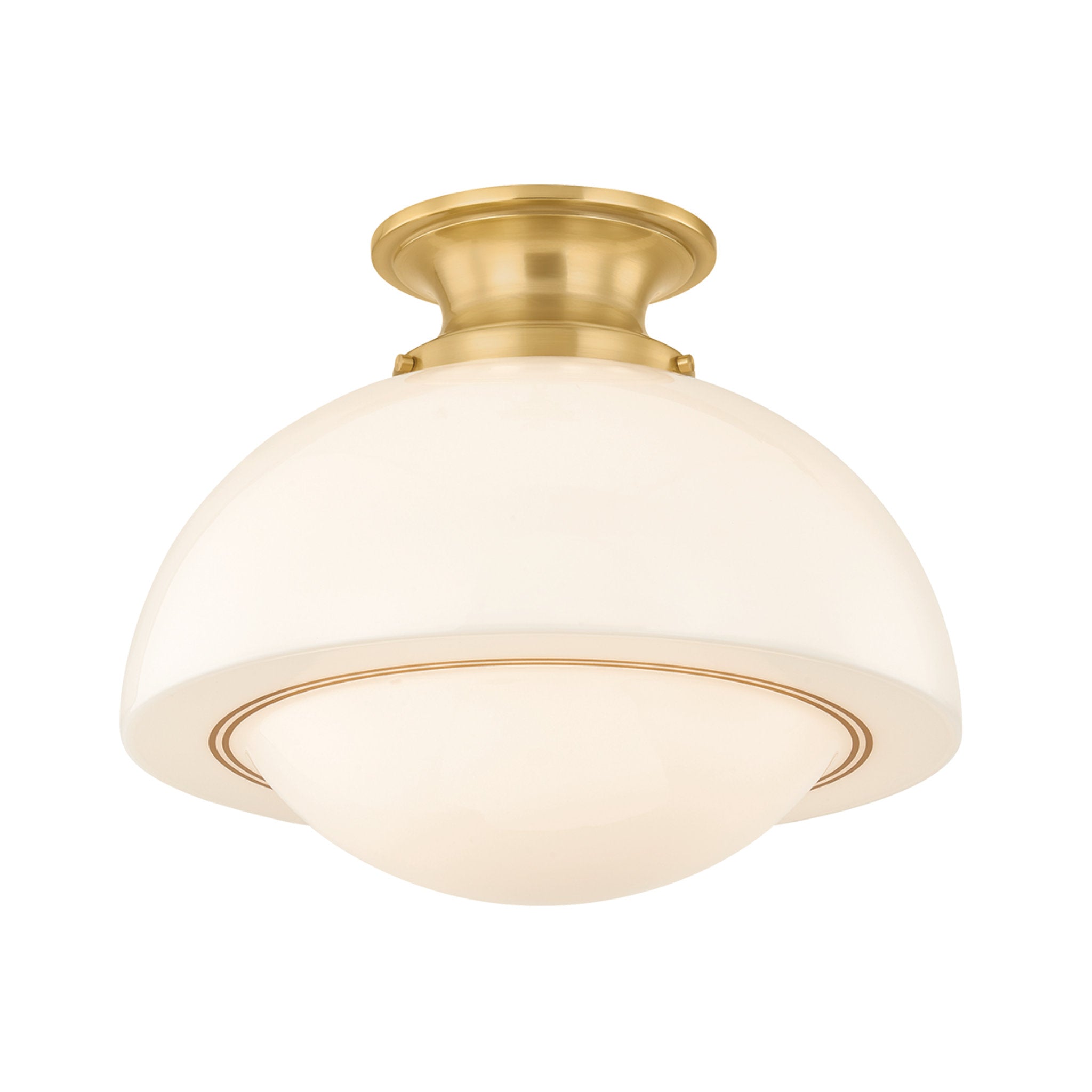 Celine 1-Light Semi Flush in Aged Brass 15W x 12.25H