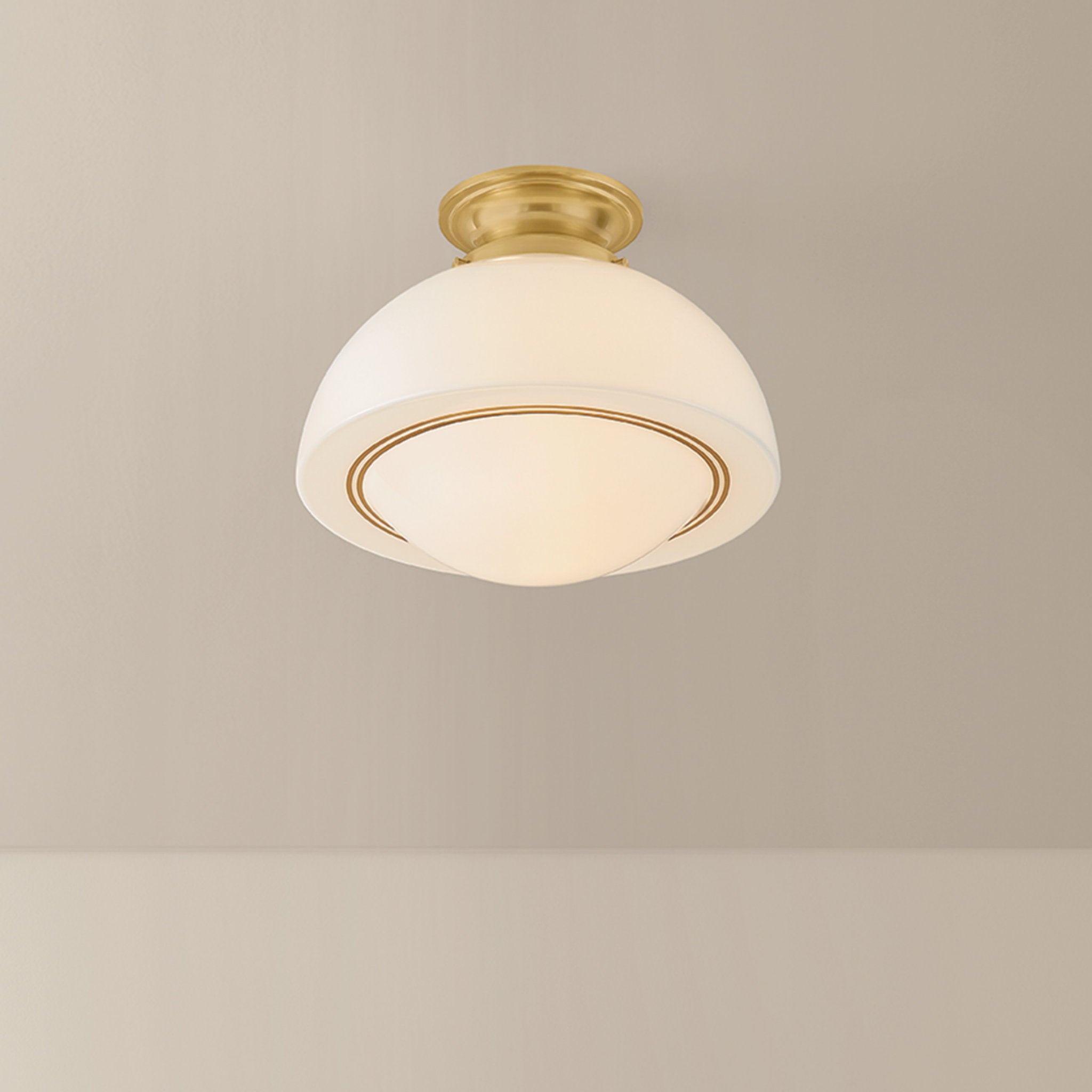 Celine 1-Light Semi Flush in Aged Brass 11W x 9.25H