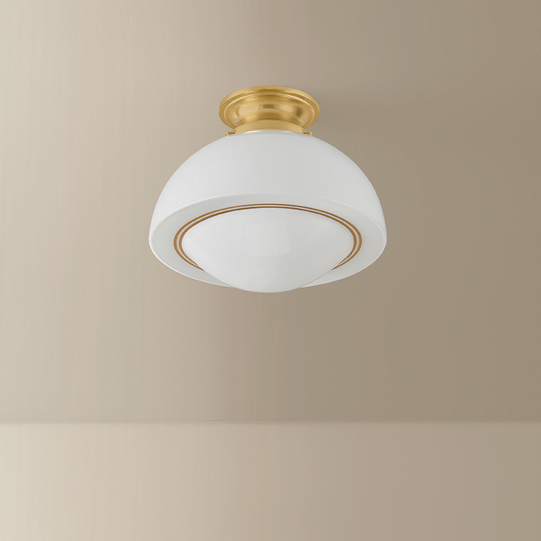 Celine 1-Light Semi Flush in Aged Brass 11W x 9.25H