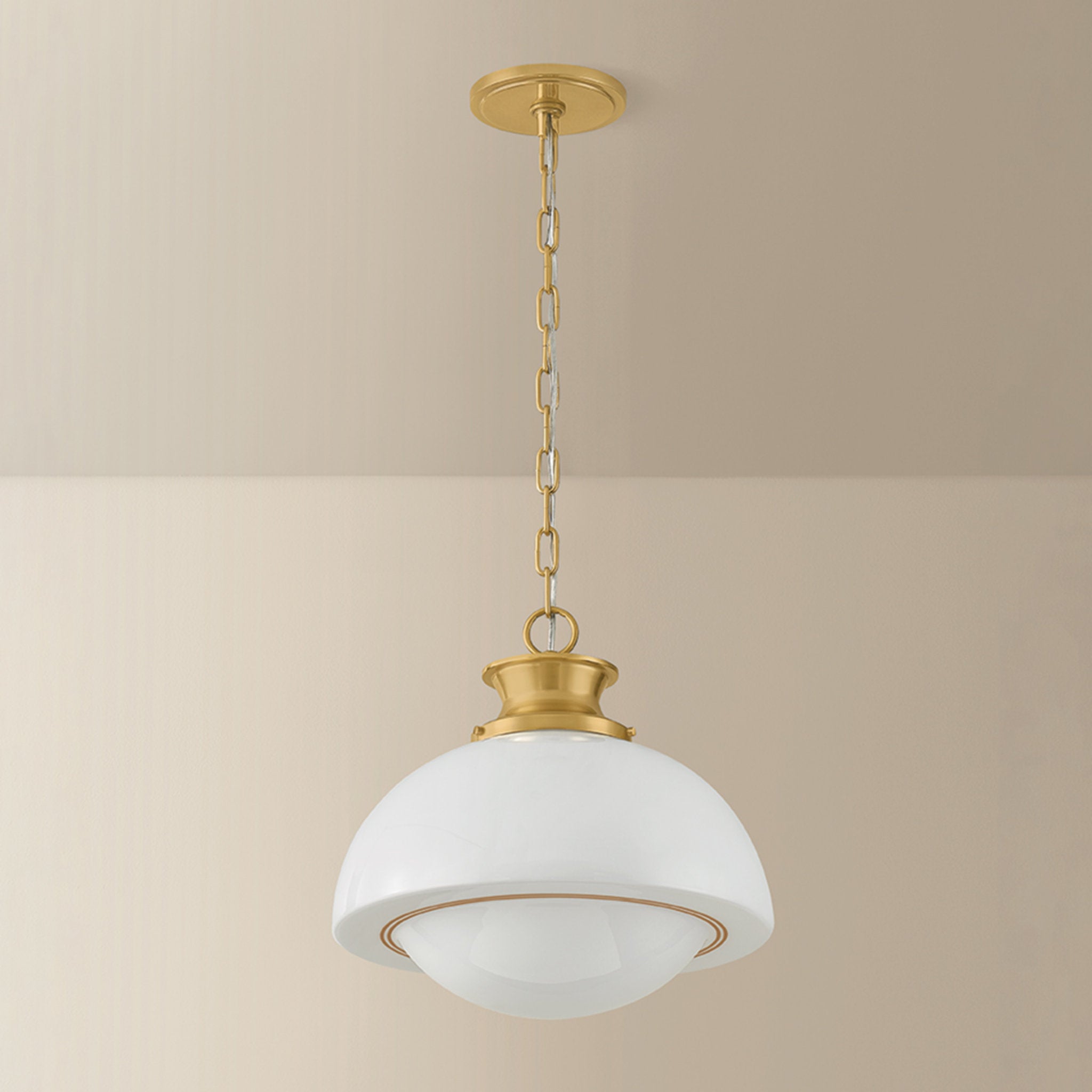 Celine 1-Light Pendant in Aged Brass 15W x 14.75H