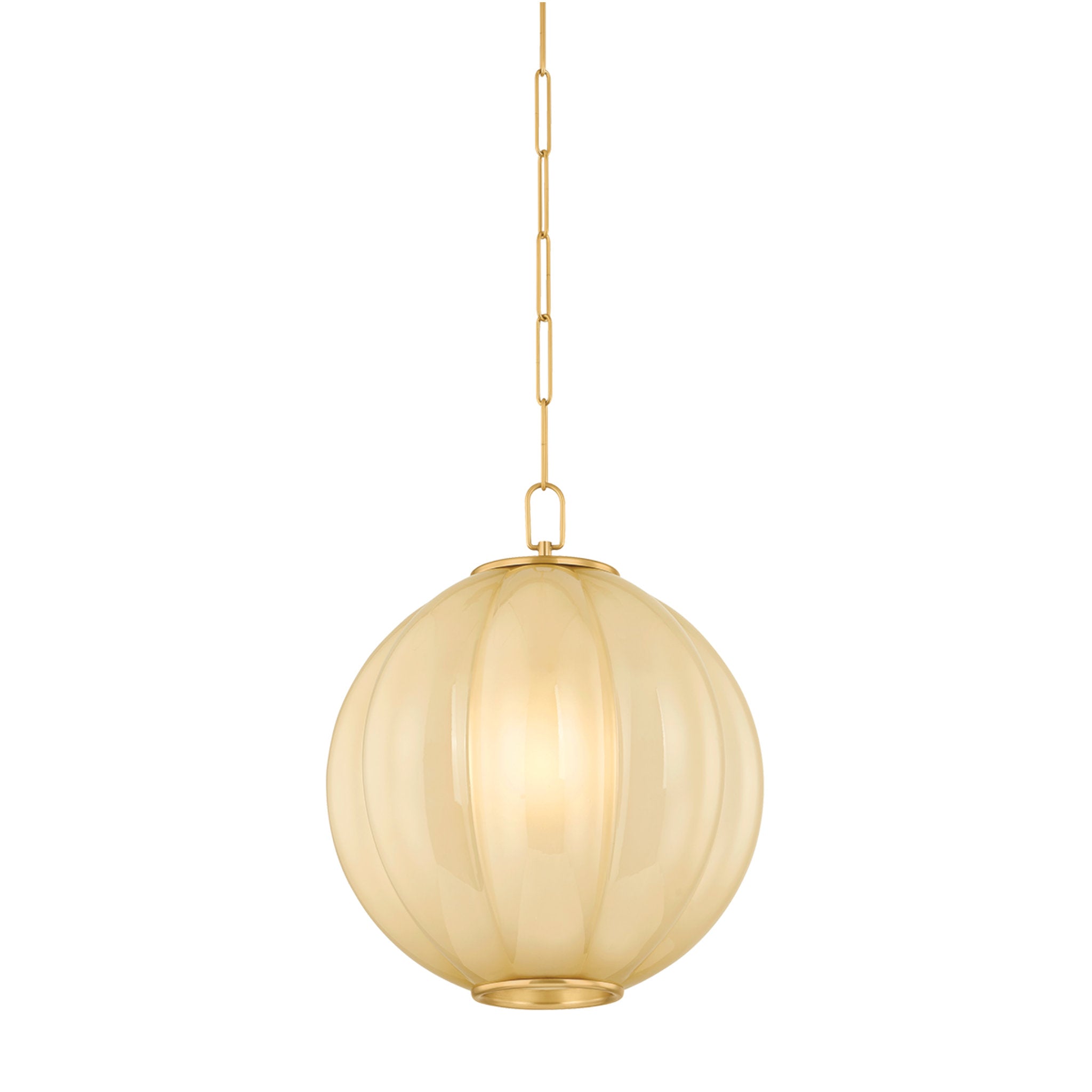 Bernadine 1-Light Pendant in Aged Brass 15.5W x 18.5H