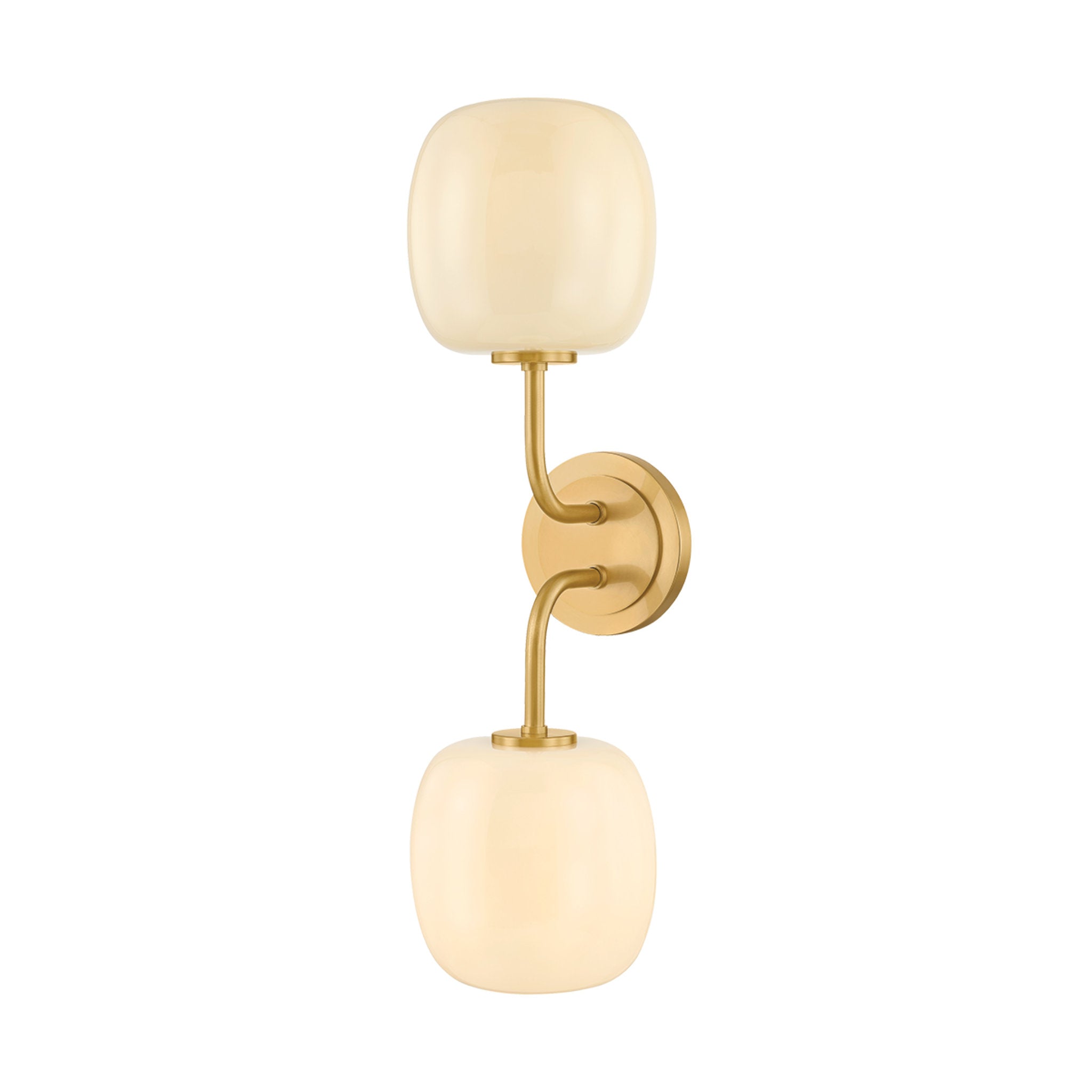 Lisette 2-Light Bath and Vanity in Aged Brass 6.75L x 6W x 20.5H