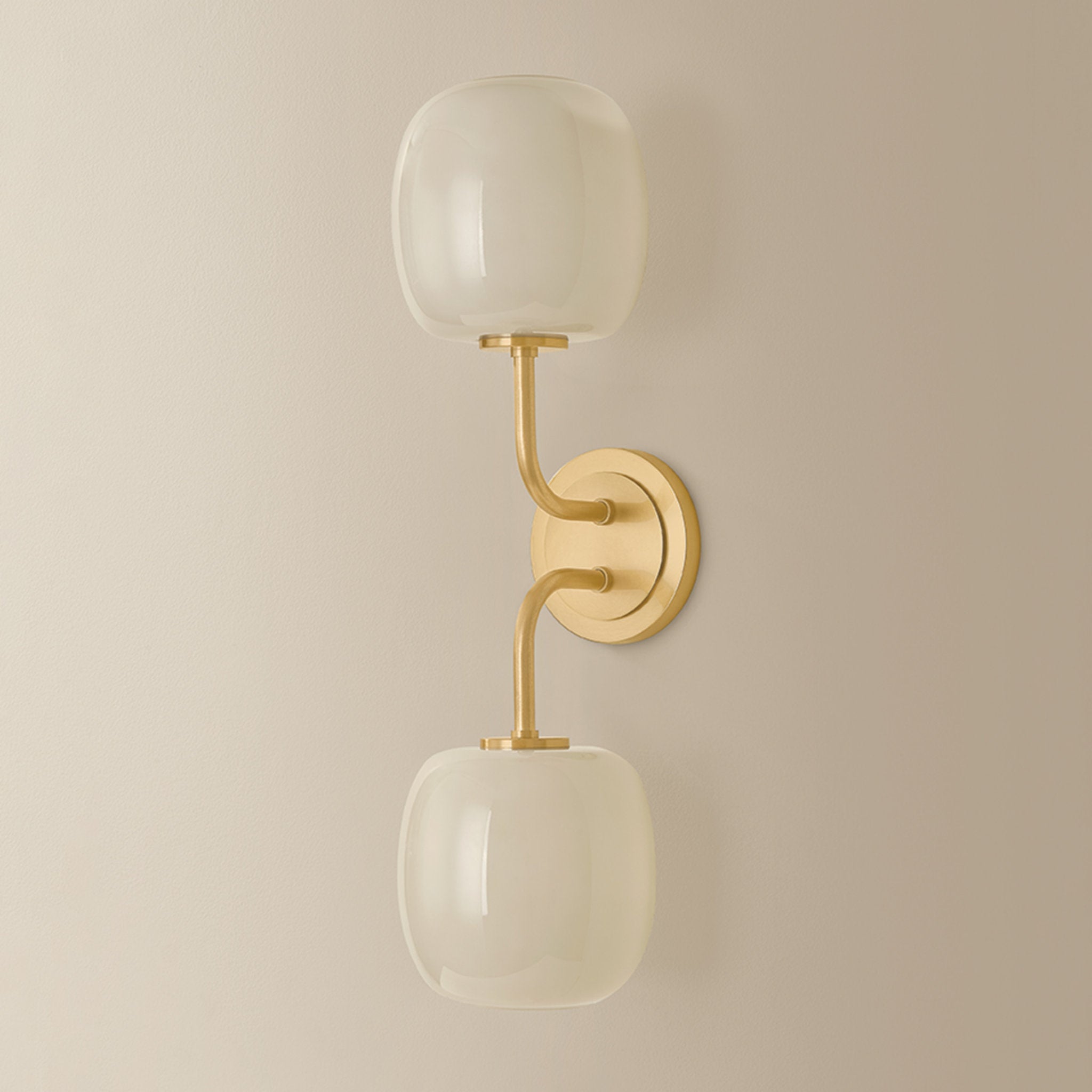 Lisette 2-Light Bath and Vanity in Aged Brass 6.75L x 6W x 20.5H