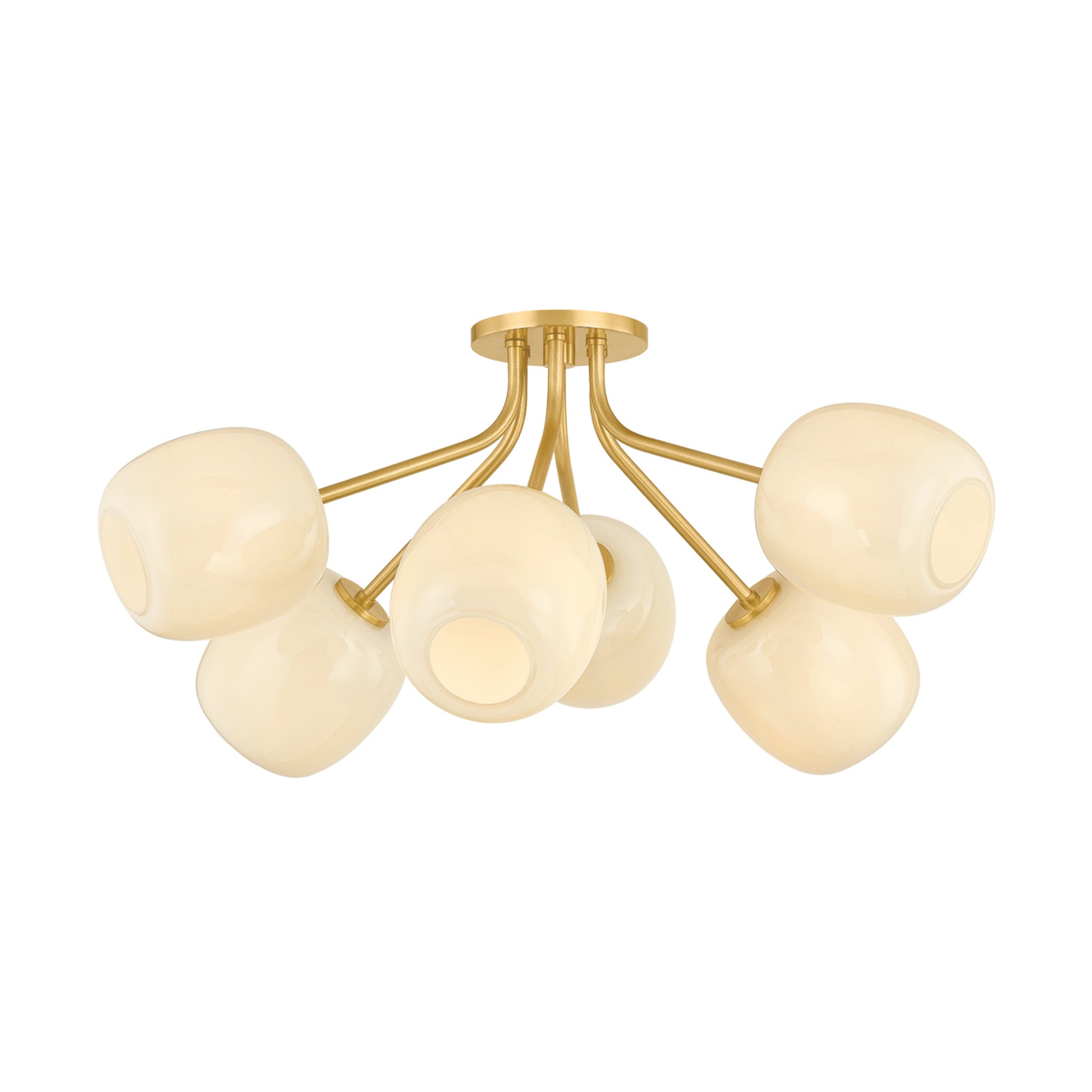 Lisette 6-Light Semi Flush in Aged Brass 29.25W x 13.25H