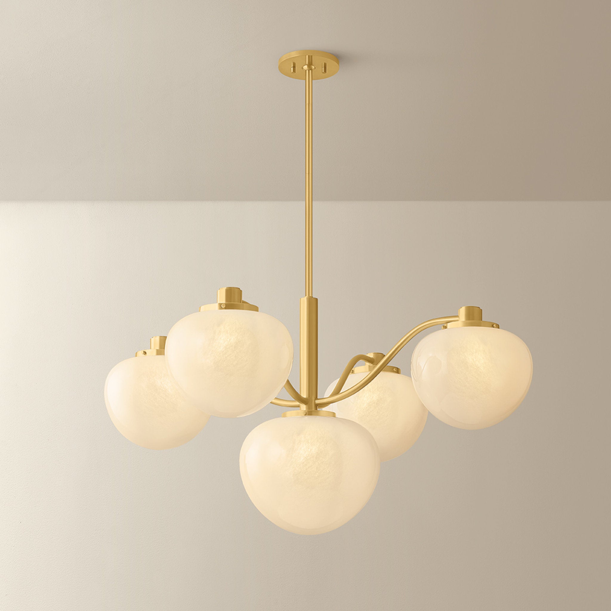 Kristen 5-Light Chandelier in Aged Brass 39.5W x 20.5H