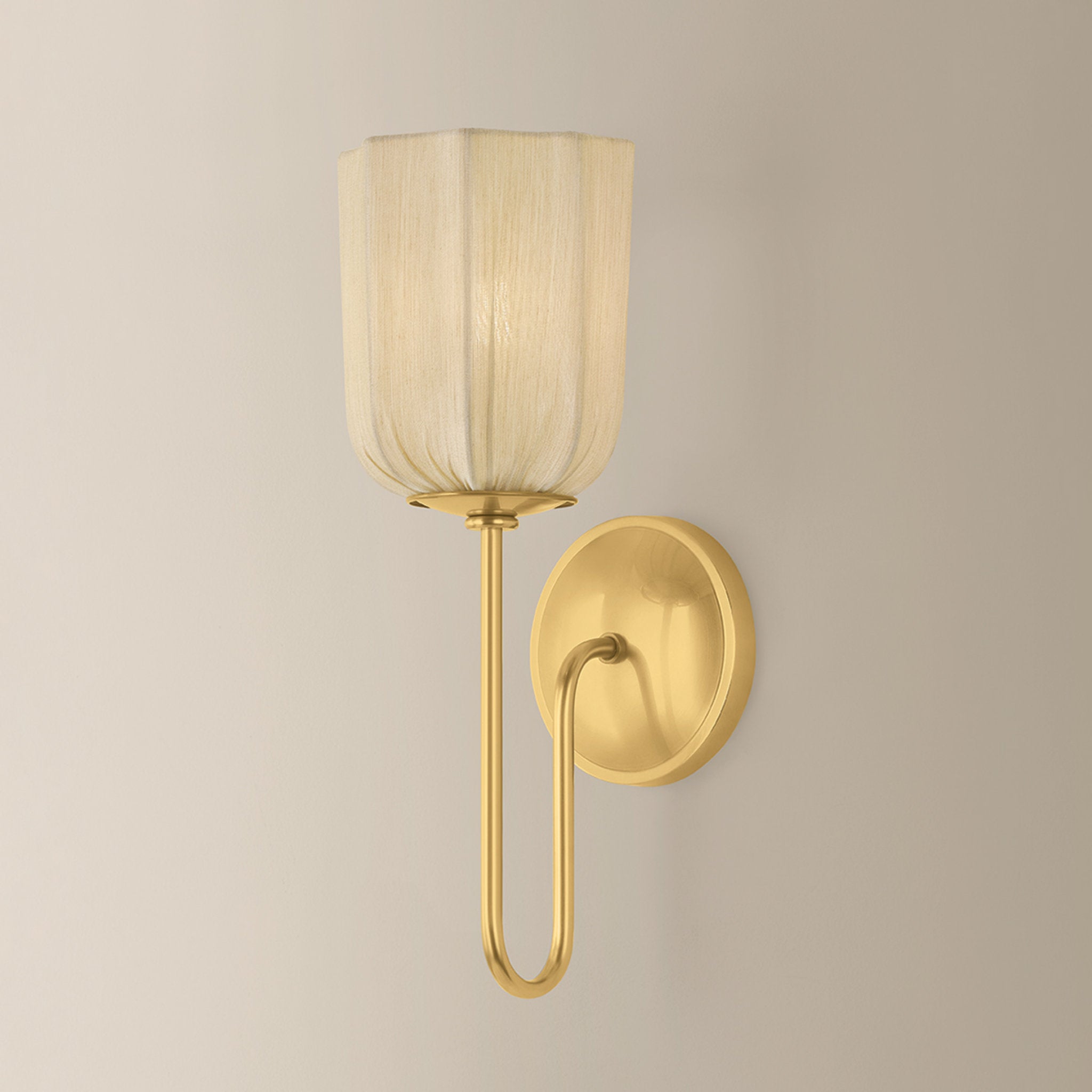 Samantha 1-Light Wall Sconce in Aged Brass 6.75L x 5W x 14.5H