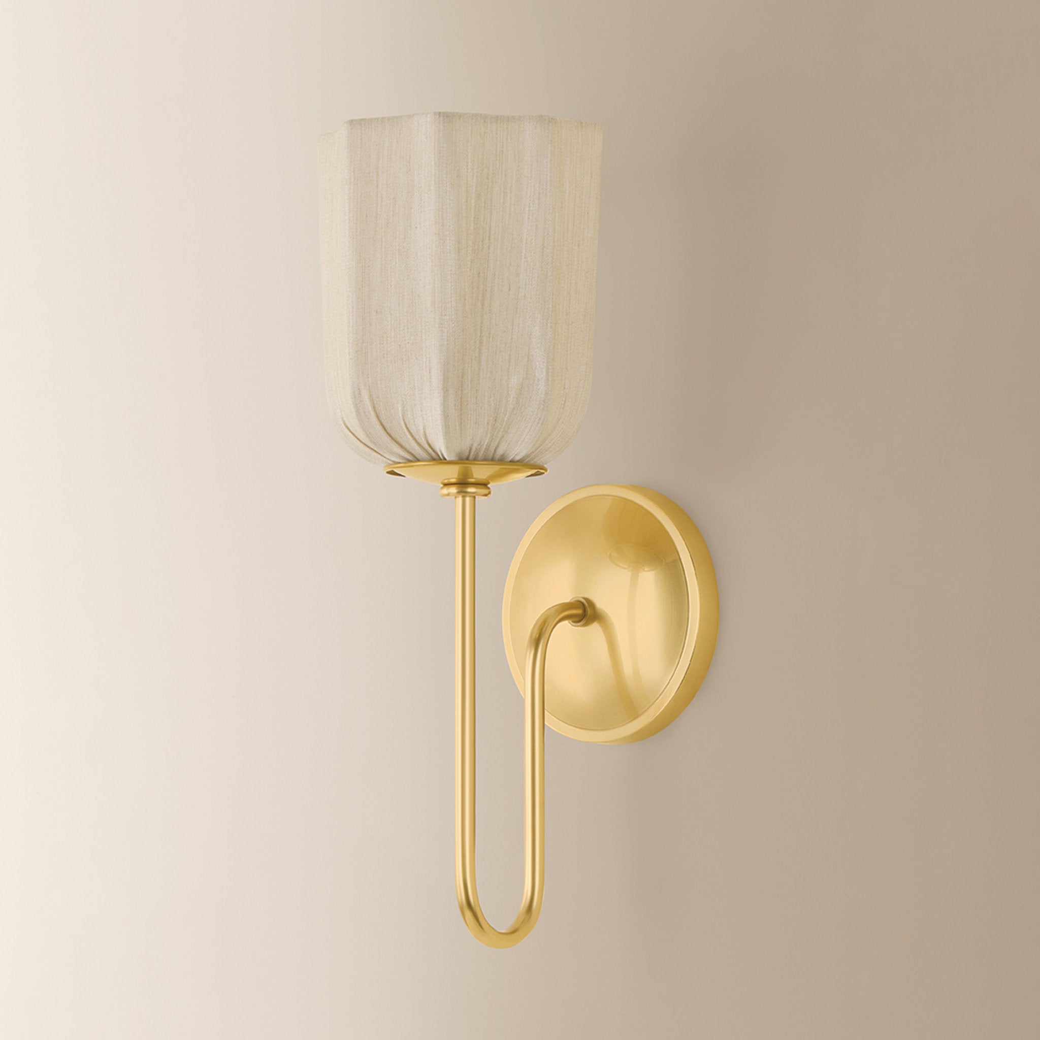 Samantha 1-Light Wall Sconce in Aged Brass 6.75L x 5W x 14.5H