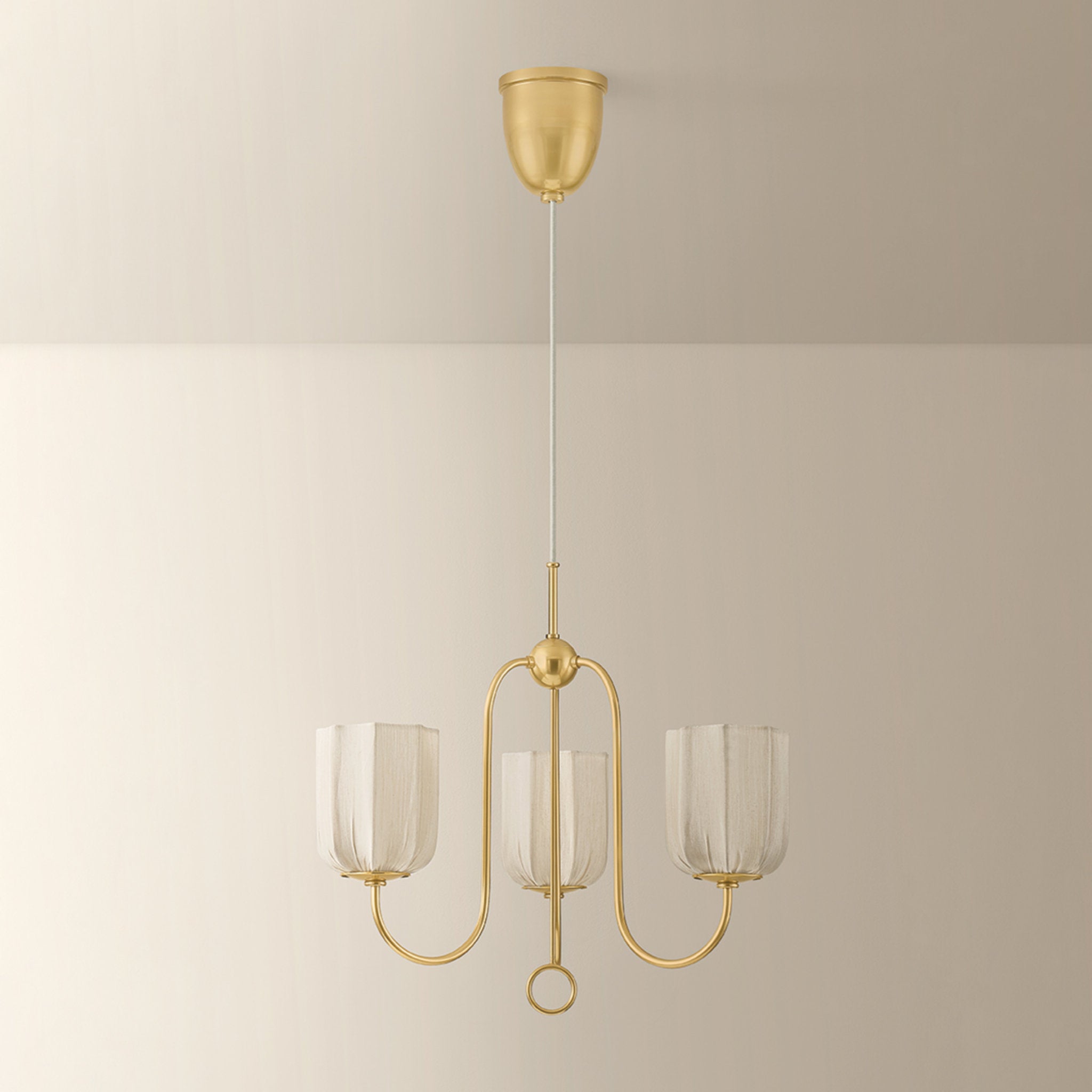 Samantha 3-Light Chandelier in Aged Brass 21W x 19H