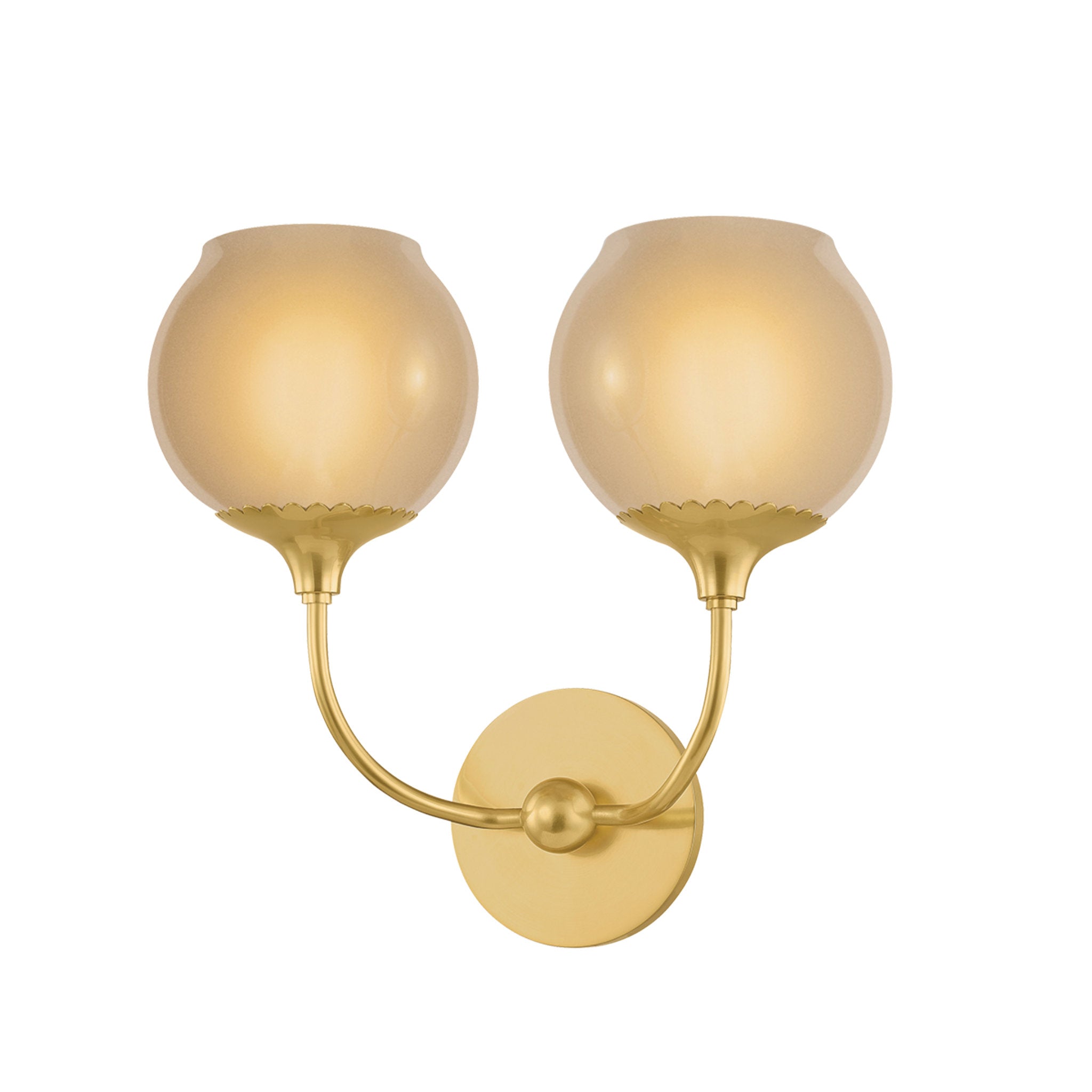Daya 2-Light Wall Sconce in Aged Brass 7L x 13.75W x 12.5H