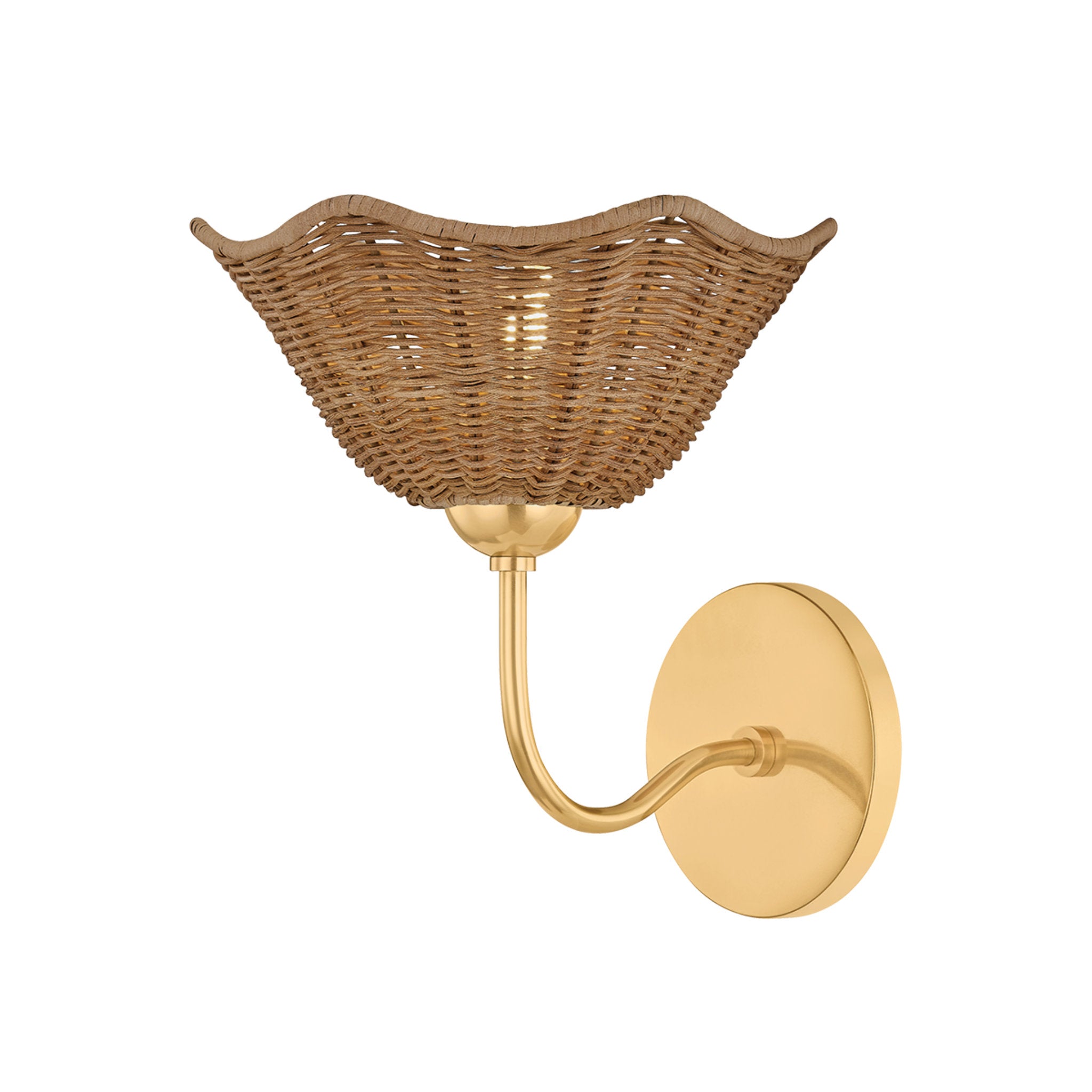 Kehlani 1-Light Wall Sconce in Aged Brass 8.75L x 8.75W x 9.5H