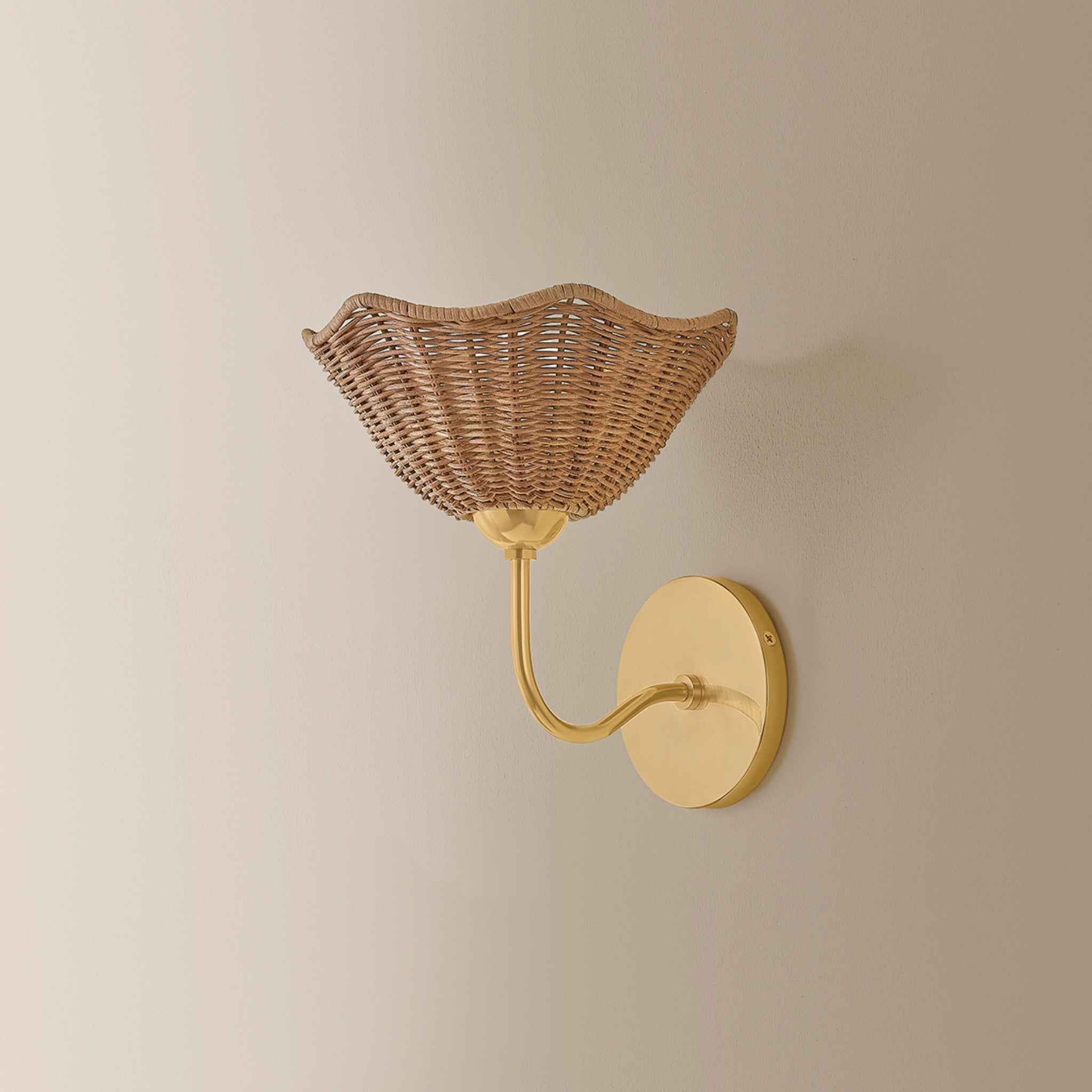 Kehlani 1-Light Wall Sconce in Aged Brass 8.75L x 8.75W x 9.5H