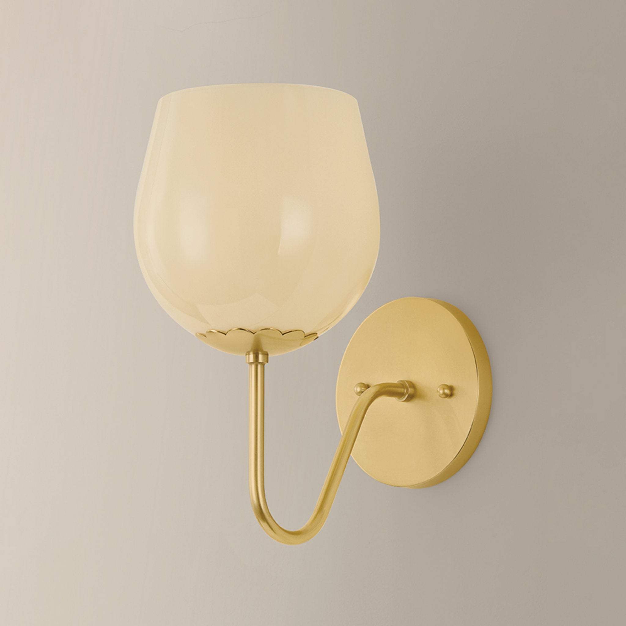 Genevieve 1-Light Wall Sconce in Aged Brass 8.75L x 6W x 10.5H