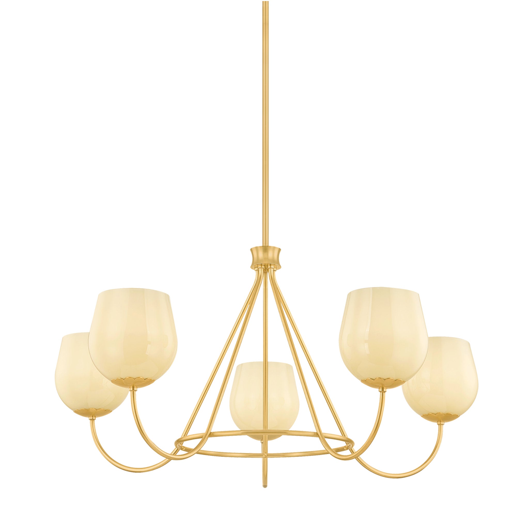 Genevieve 1-Light Chandelier in Aged Brass 34.25W x 17.25H