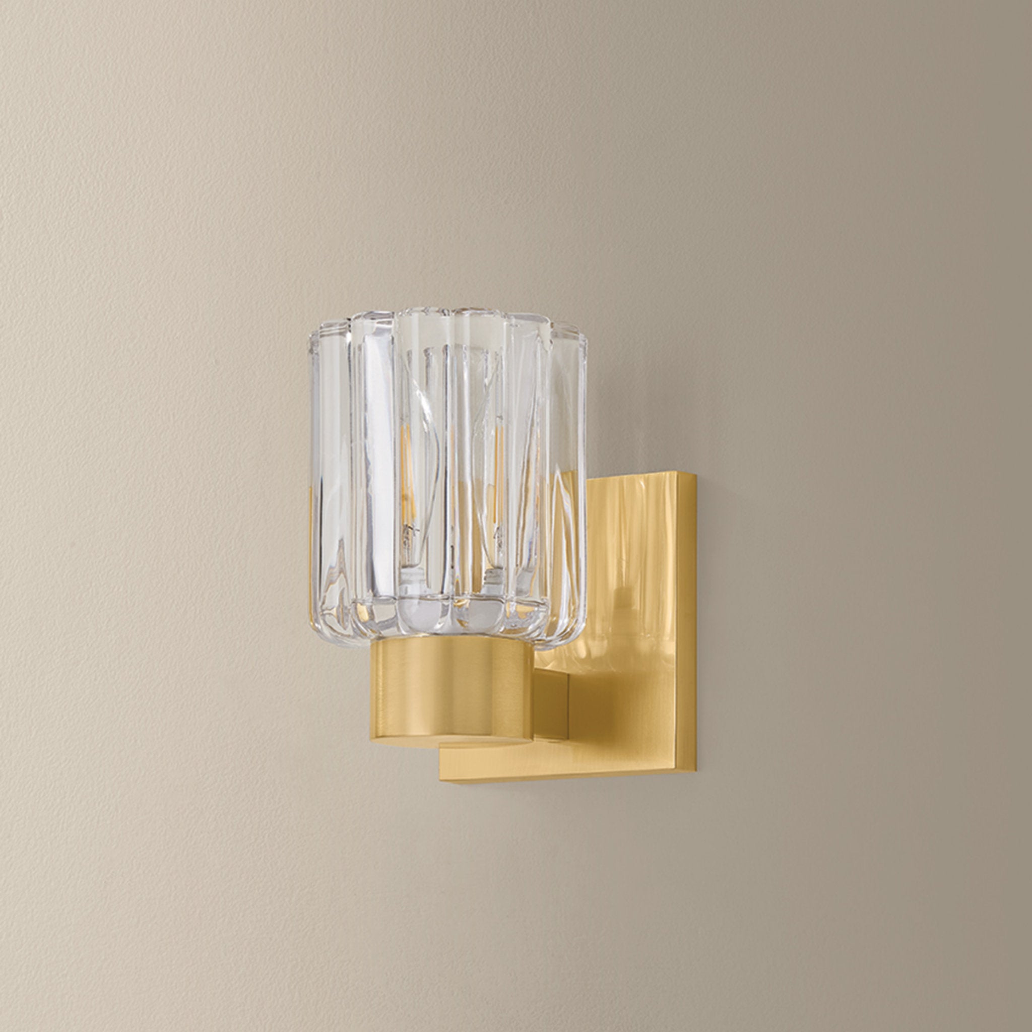 Danae 1-Light Bath and Vanity in Aged Brass 5L x 4.25W x 6.25H