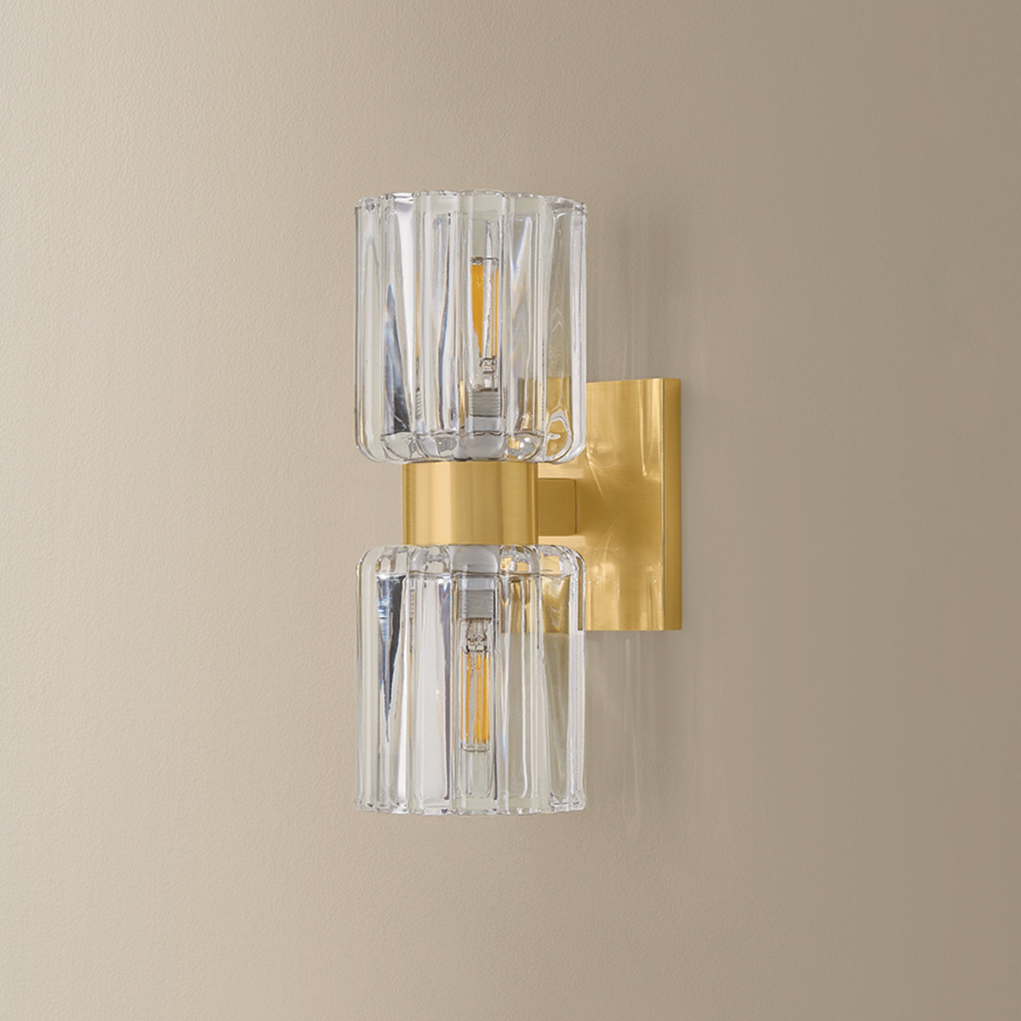 Danae 2-Light Bath and Vanity in Aged Brass 5L x 4.25W x 10.5H
