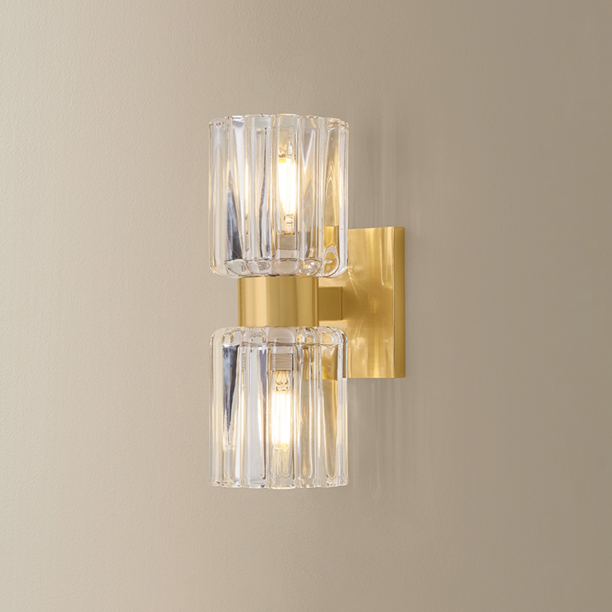 Danae 2-Light Bath and Vanity in Aged Brass 5L x 4.25W x 10.5H