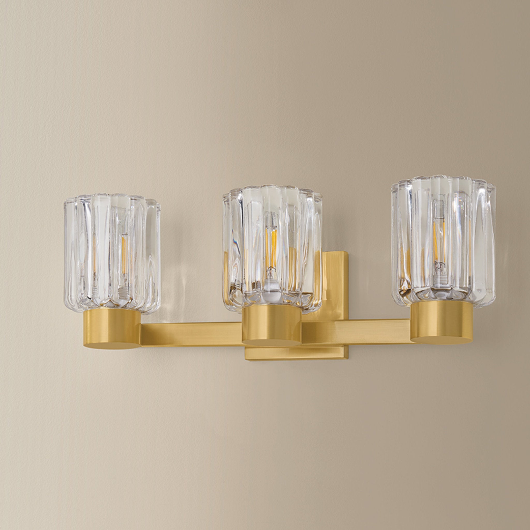 Danae 3-Light Bath and Vanity in Aged Brass 5L x 18W x 6.25H