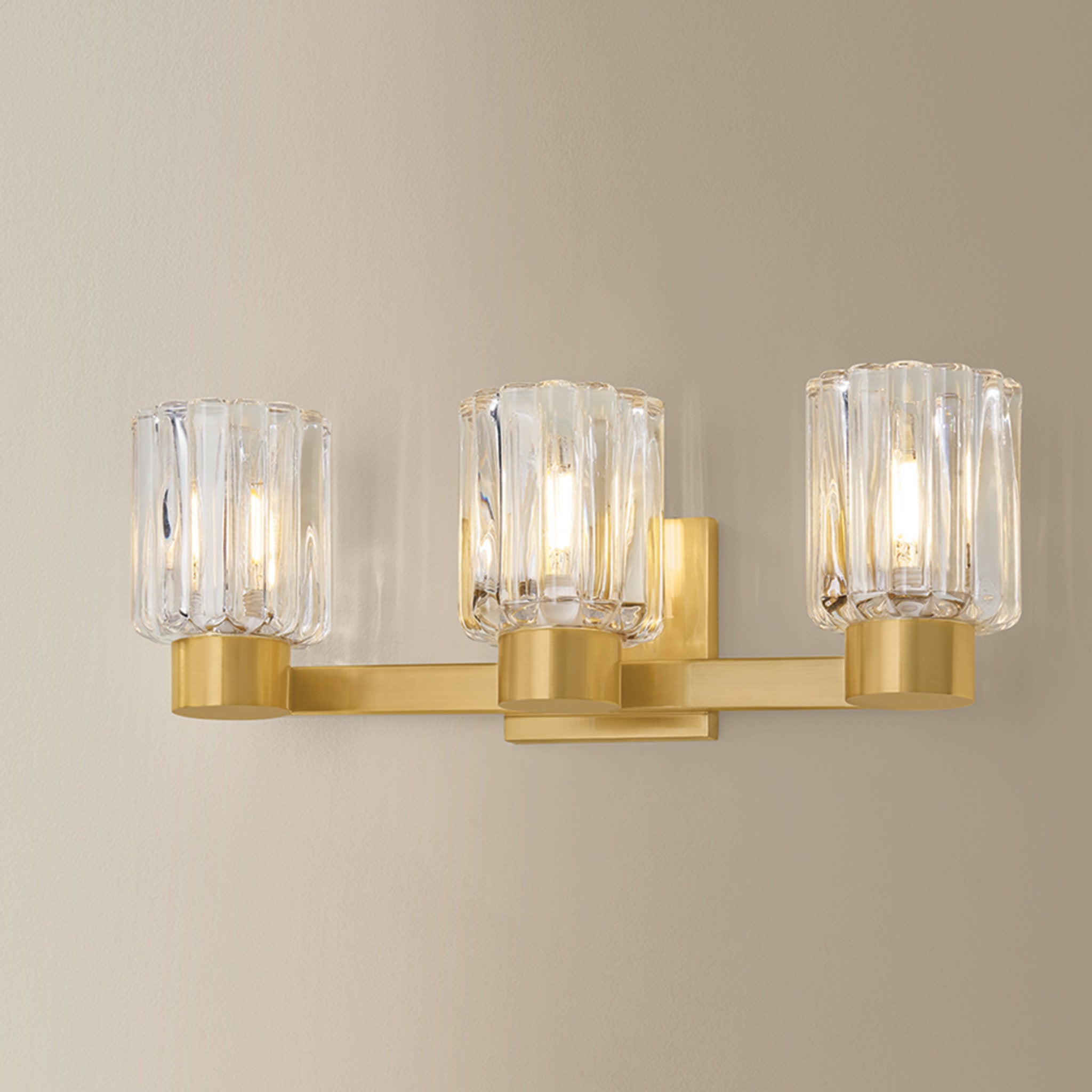 Danae 3-Light Bath and Vanity in Aged Brass 5L x 18W x 6.25H